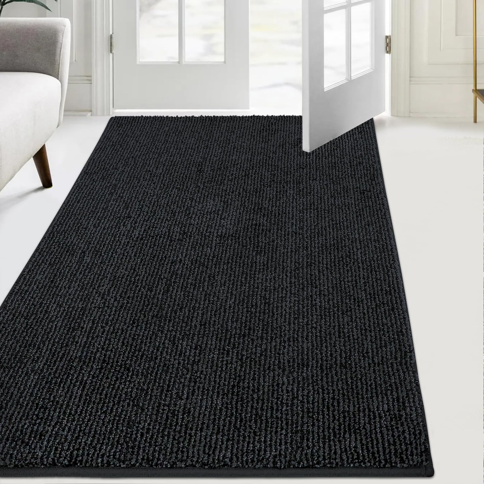 FCSDETAIL Dirt Trapper Indoor Door Mat 86 x 150 cm, Machine Washable Entrance Rug, Dog Doormat, Non-slip Inside Floor Mat for Entryway, Muddy Shoes & Paws