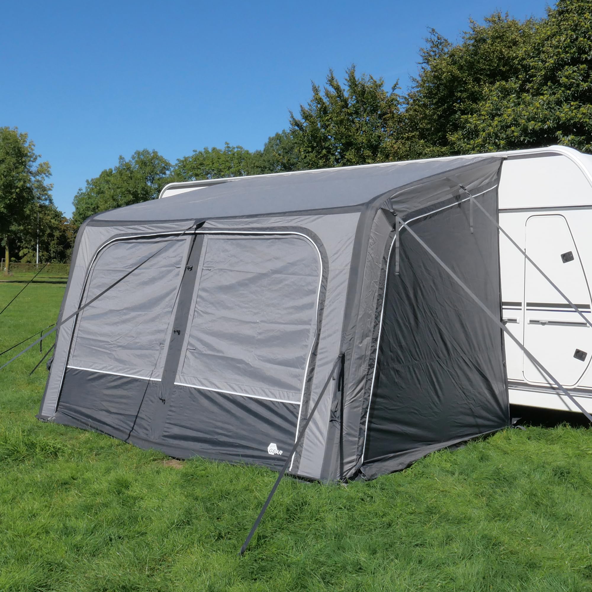 your GEAR Porto Air - Tenda gonfiabile, 340 x 250 cm, tenda parasole da viaggio, tenda per roulotte