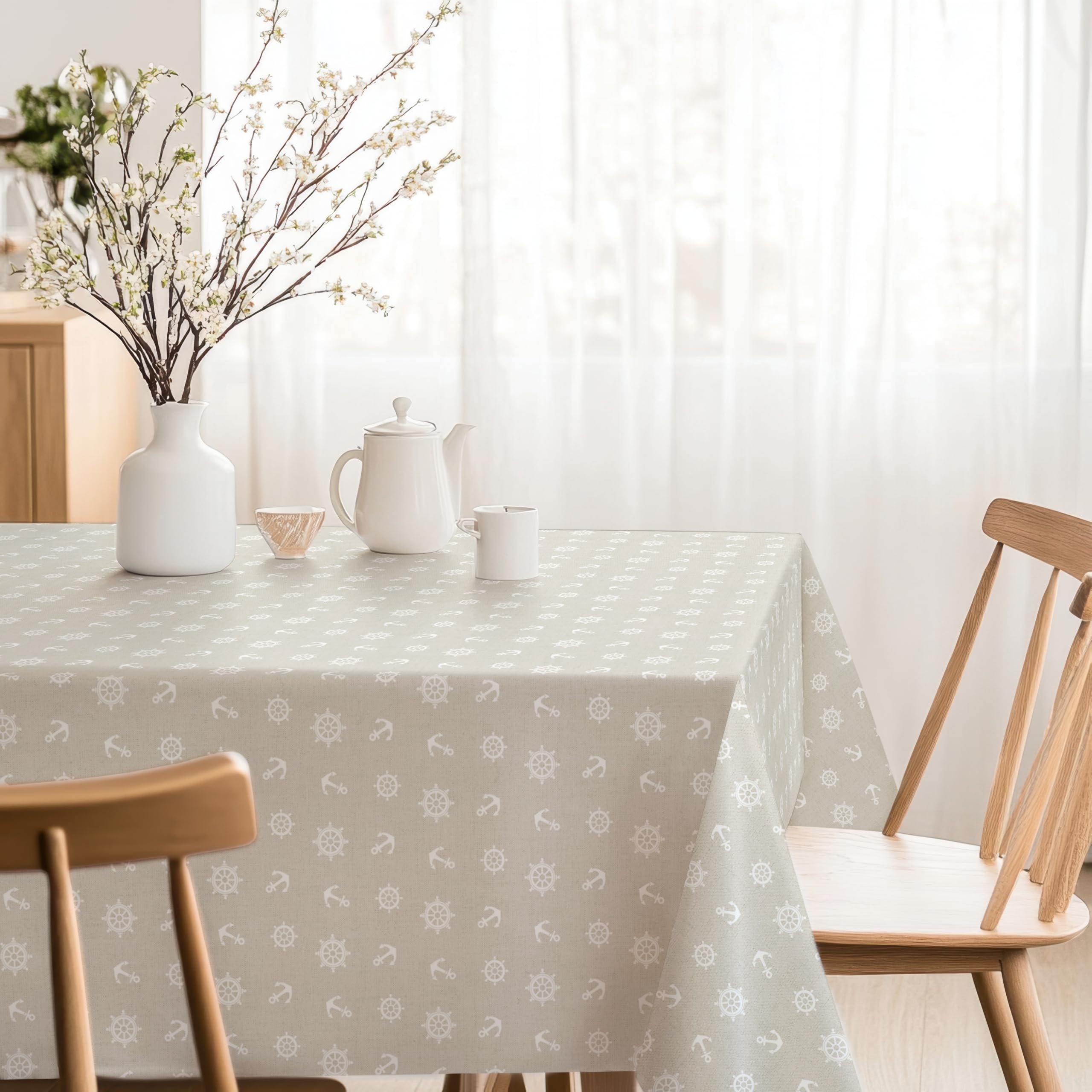 Martina Home Ancora Beige Resin Tablecloth 140 Round