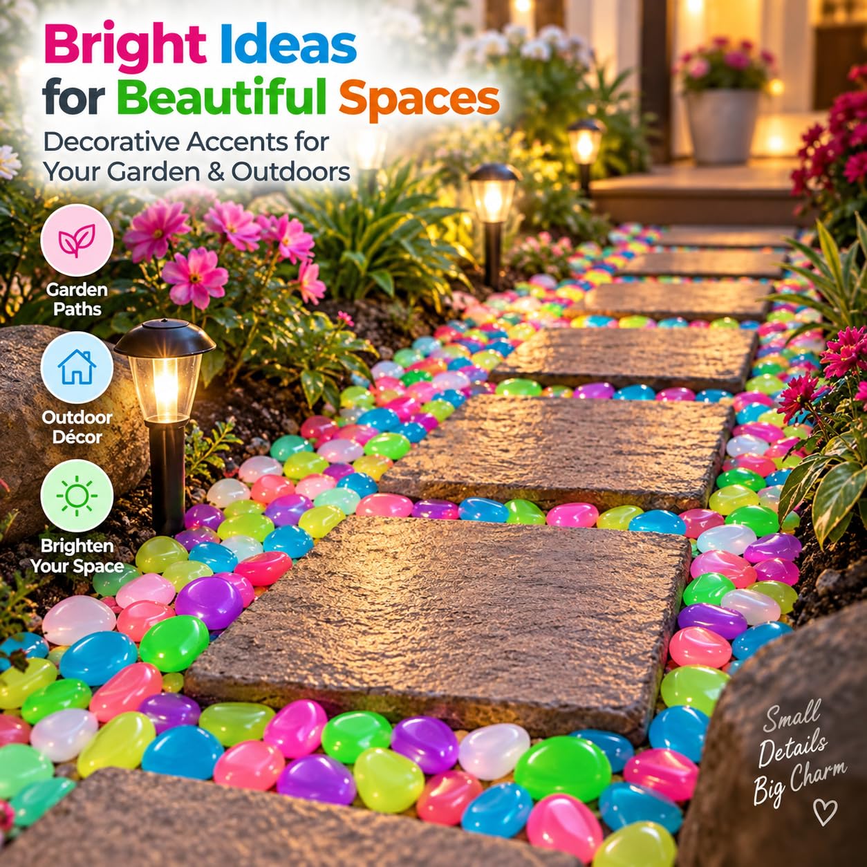 Glow in The Dark Stones - Decorate Your Garden! -6