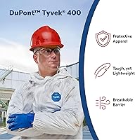 Vista 4 de DuPont Tyvek 400 TY127S - Overol protector desechable con capucha y puño elástico, color blanco