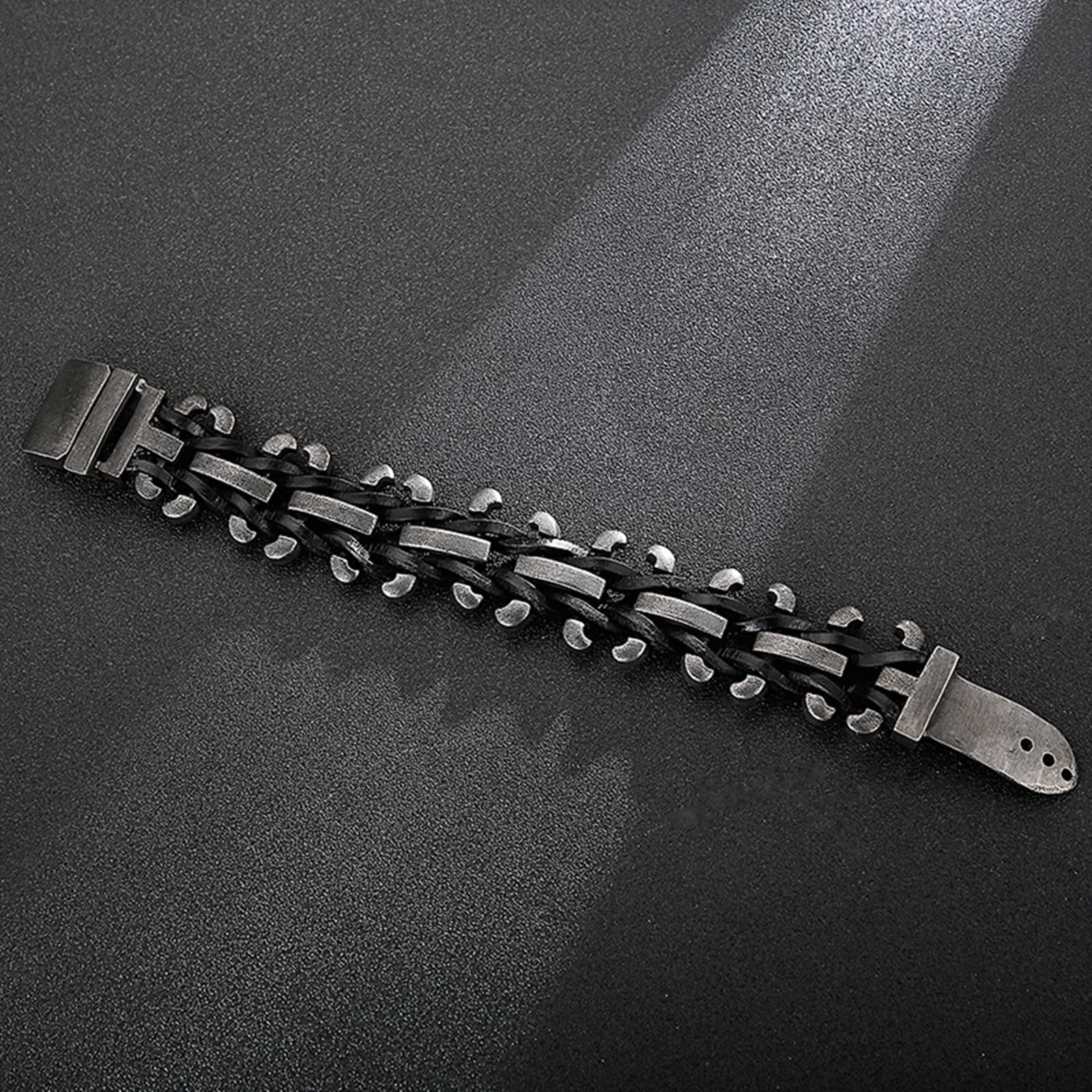 AmDxD Coppia di braccialetti personalizzati, in pelle, con chiusura magnetica, lunghezza 22 cm, Pelle sintetica, Senza zirconi