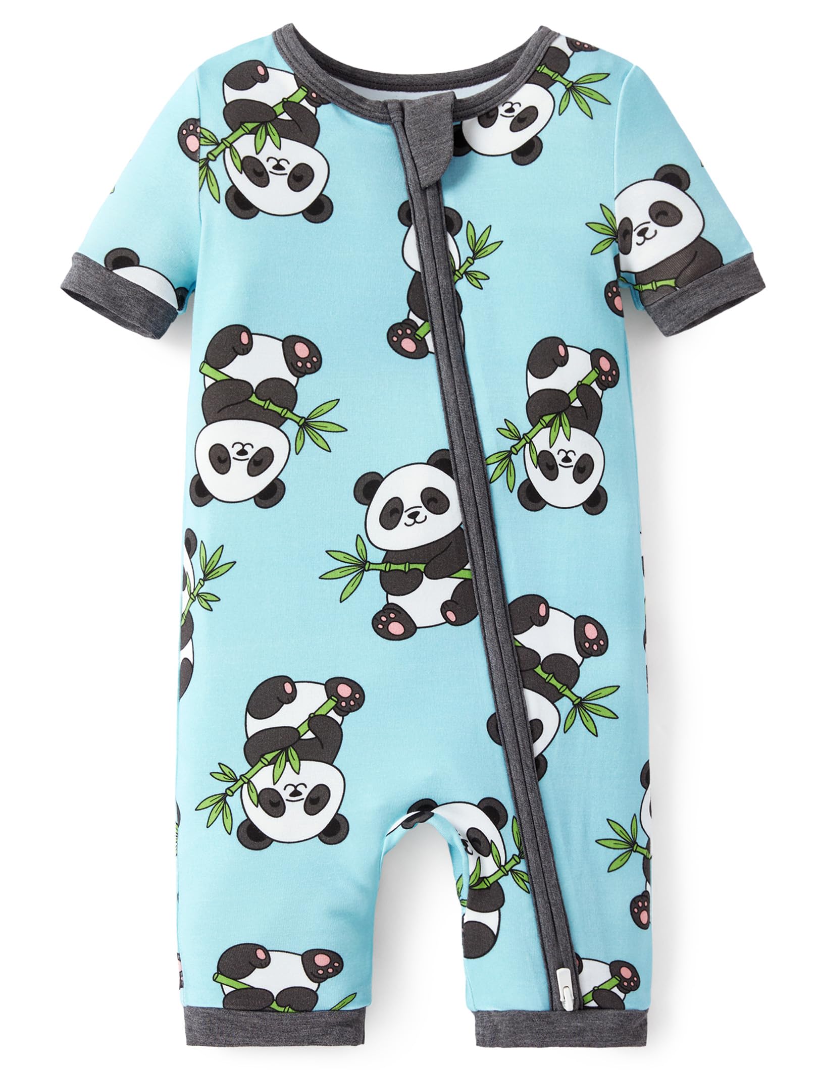 Baby Pajama with Bamboo Viscose, Footie Jumpsuit Romper with 2-Way Zipper for Baby Boy Girl Toddler Sleeper Sleepwear, Cute Panda, Baby:18-24 M