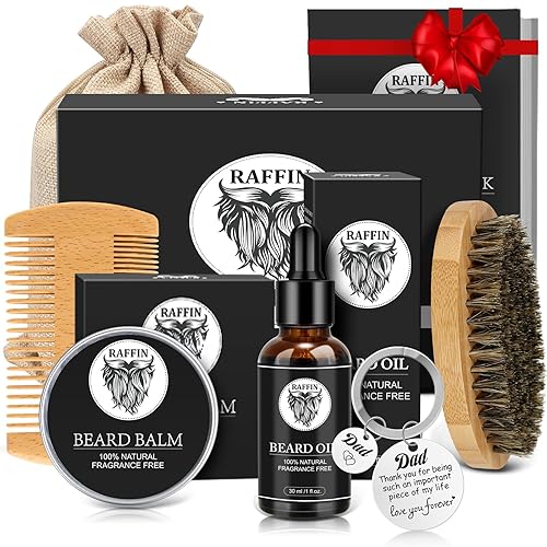 Miniatura 10 de Kit de crecimiento de barba, aceite de crecimiento de barba mejorado (2 onzas) con 3 biotinas espesantes y aceite de ricino para barba