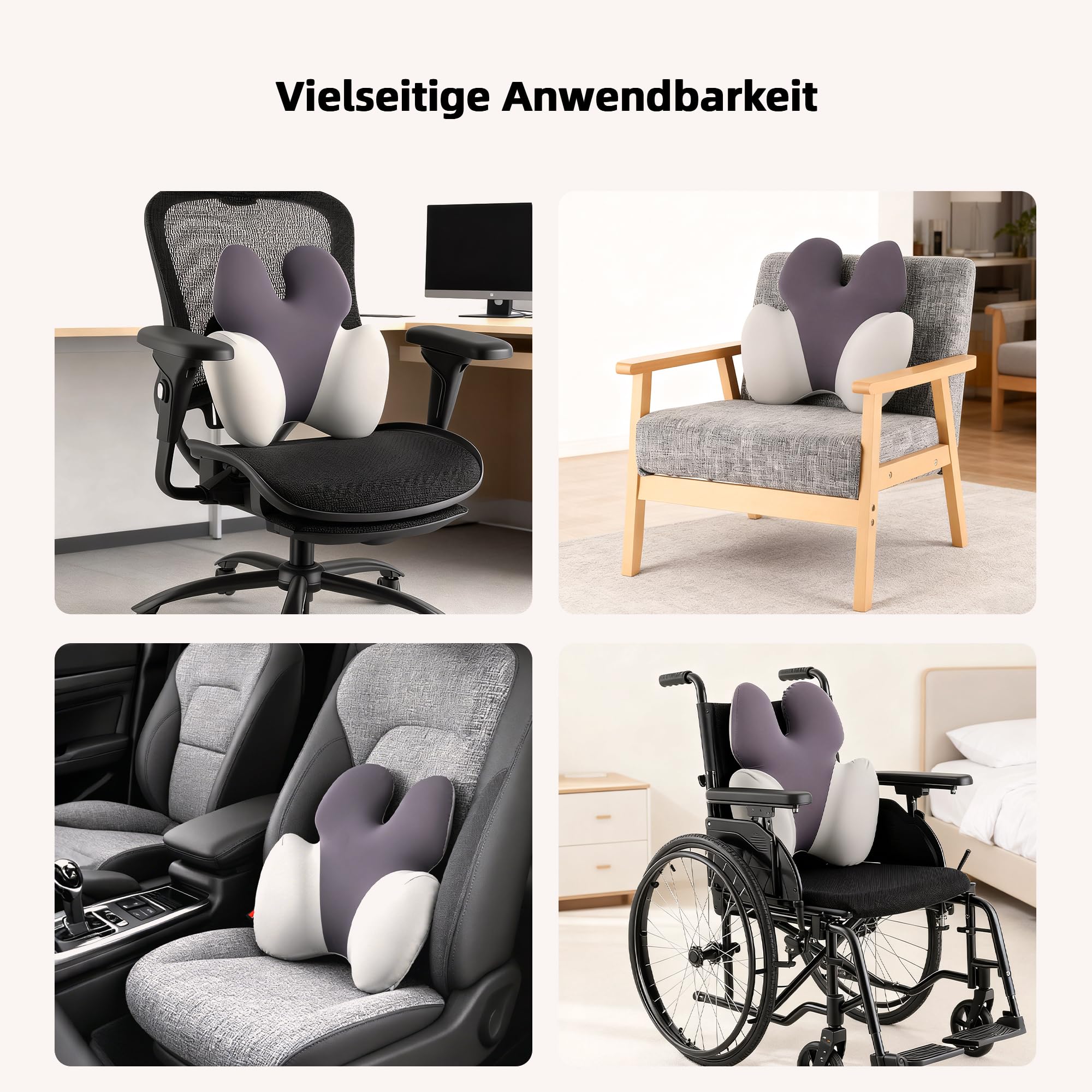 Coussin Lombaire en Mousse à Mémoire de Forme – Coussin Ergonomique de Soutien pour Bureau & Fauteuil Gaming | Certifié Oeko-TEX & CertiPUR-US