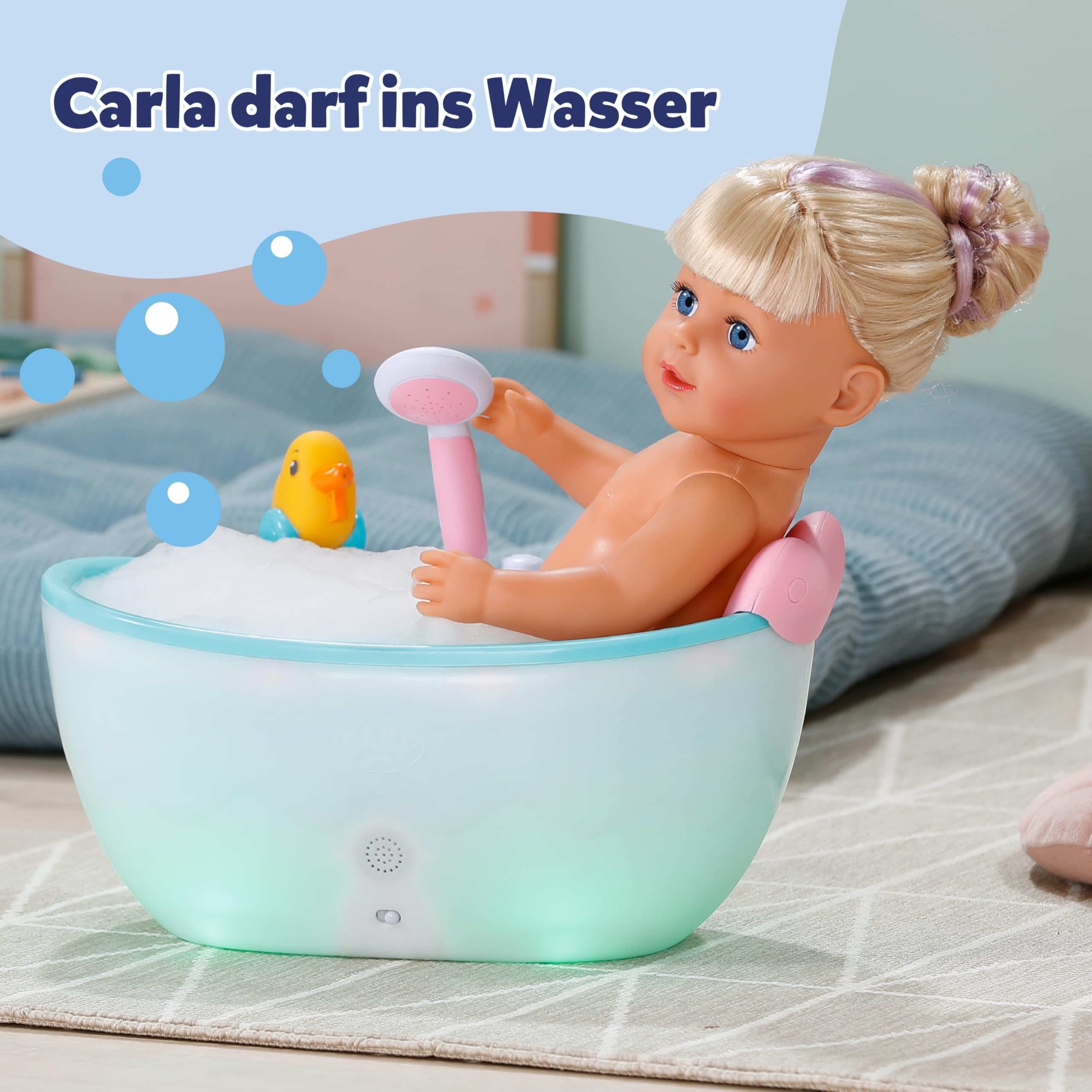 BABY Born Carla 43 cm Puppe mit Blondem Haar Strähnen Keine Batterien Kinder ab 4 Jahren 7 Accessoires