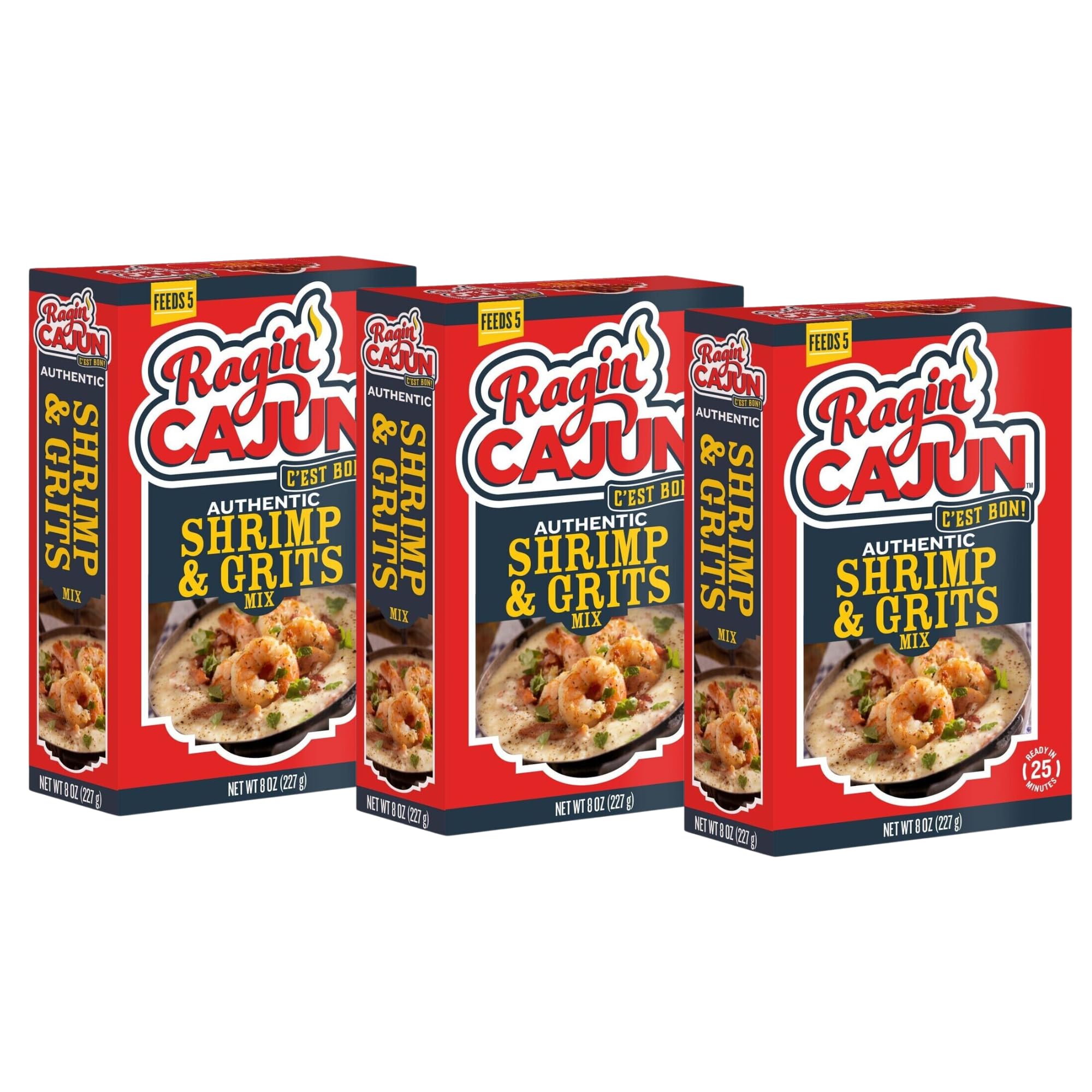 Sponsored Ad - Ragin' Cajun Authentic Shrimp & Grits - 8 oz Box, Pack of 3 - No MSG - Louisiana Creole Meal, Ready in 25 Minutes