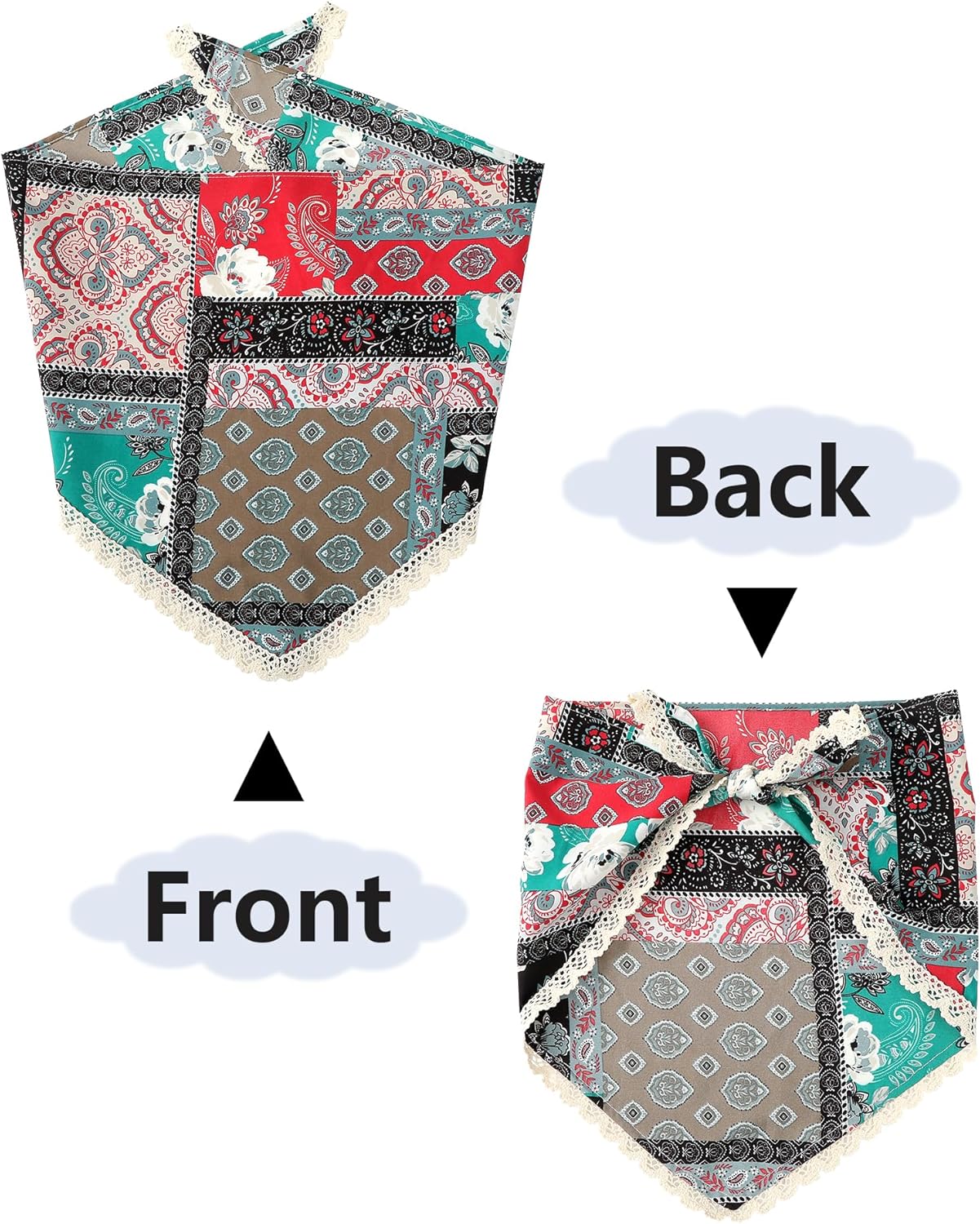 AWAYTR 3Pcs Hair Bandanas Head Kerchief for Women Girls Tie-Back Boho Hair Scarf Headband Bandana Triangle Head Scarf - Image 9