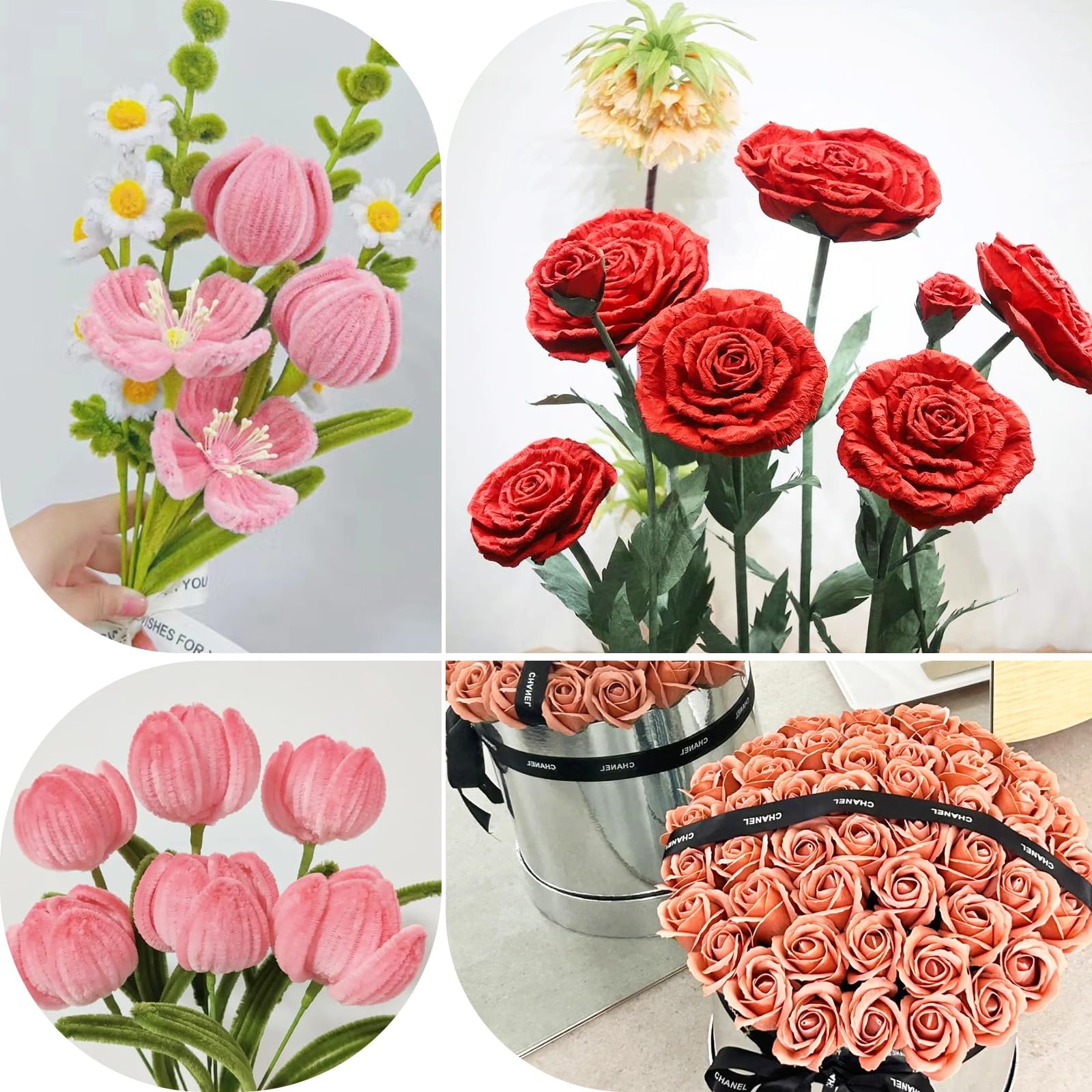 AMDZGLB Bloemendraad, groen, 100 stuks, 30 cm lang, 2 mm diameter, bloemstokken voor handwerk, krans, boeket