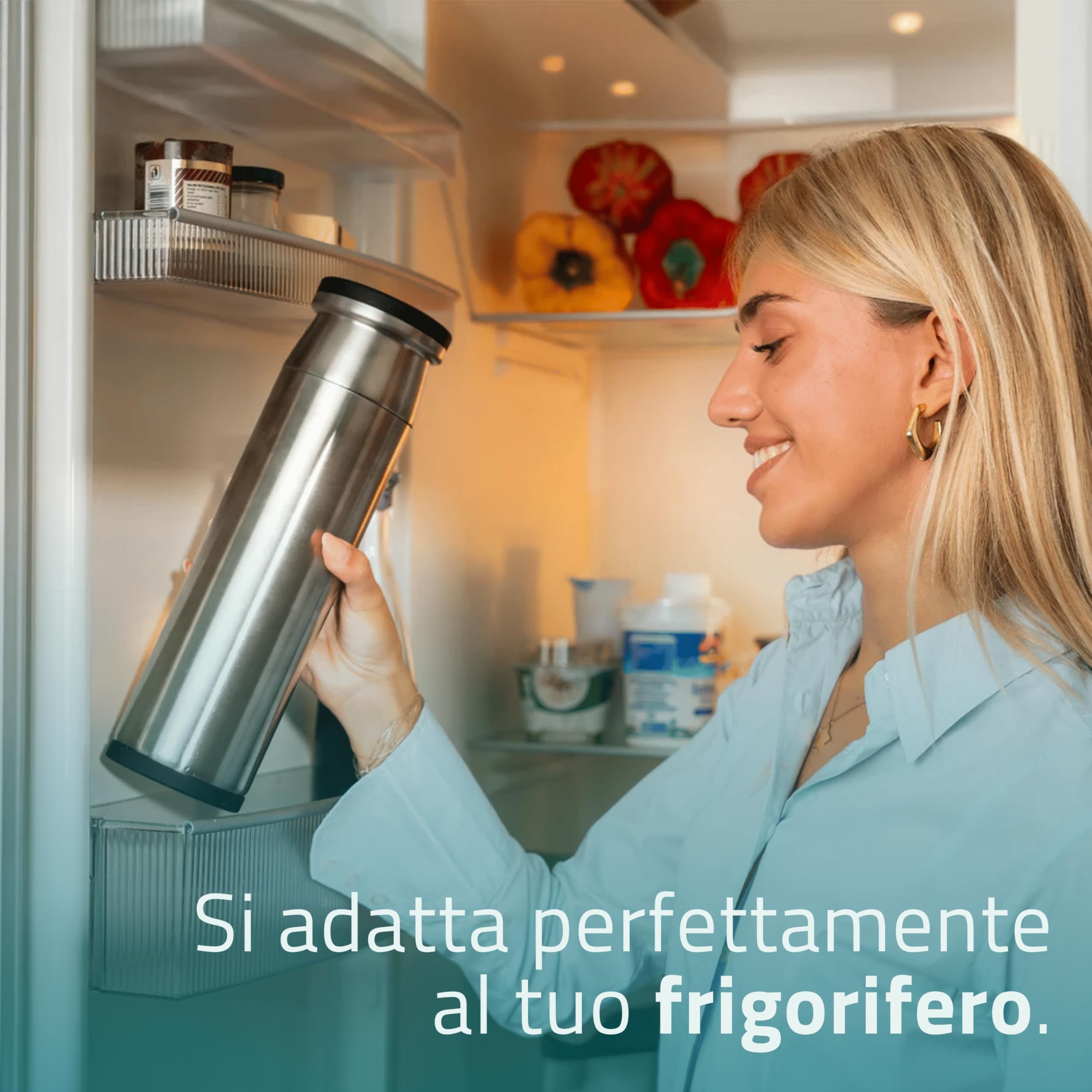 IDRA Living Wasserfilter aus Edelstahl (1,2 l), inklusive 1 Claysilite-Filter, reduziert Chlor, Kalk, PFOS und Metalle (> 0,2 µm), Druckfilterung, Made in Italy