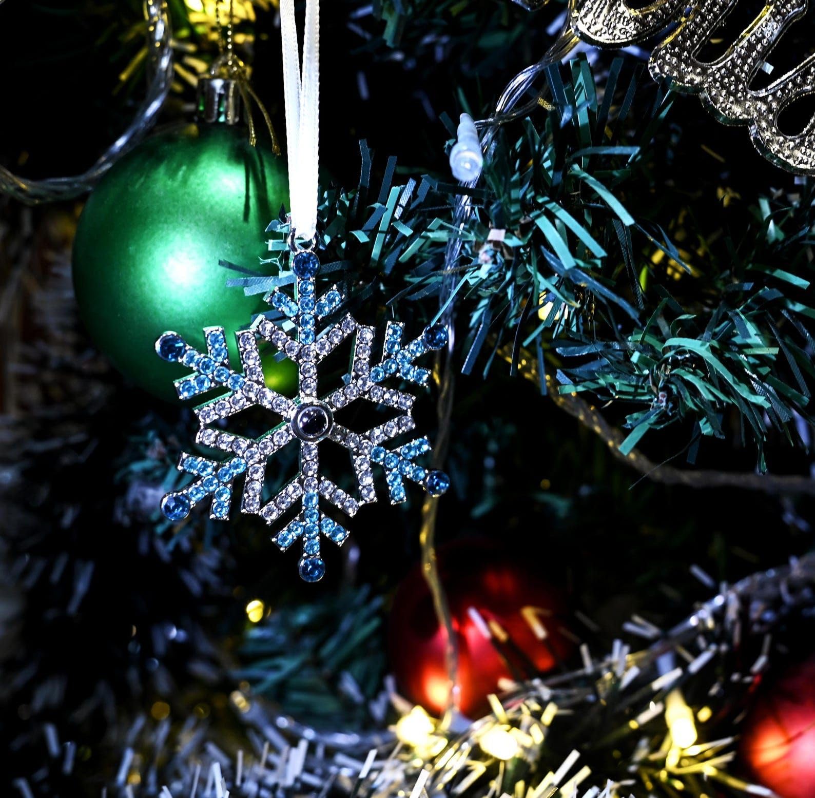 Personalizzato Natale ornamenti con immagine interno 2025, fiocco di neve Projection pallina natalizia coppie