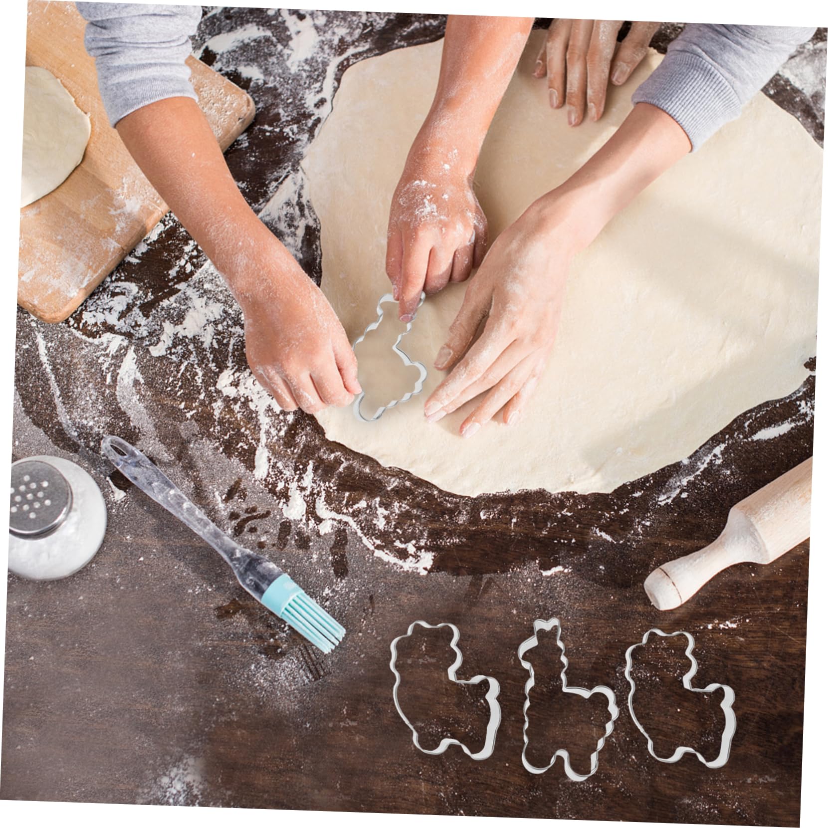 PRETYZOOM Cortadores de Galletas de Alpaca de Acero Inoxidable 4 Piezas para Cortar Masa y Frutas, Moldeador DIY Adecuado para Fiestas de Cumpleaños y Repostería Creativa
