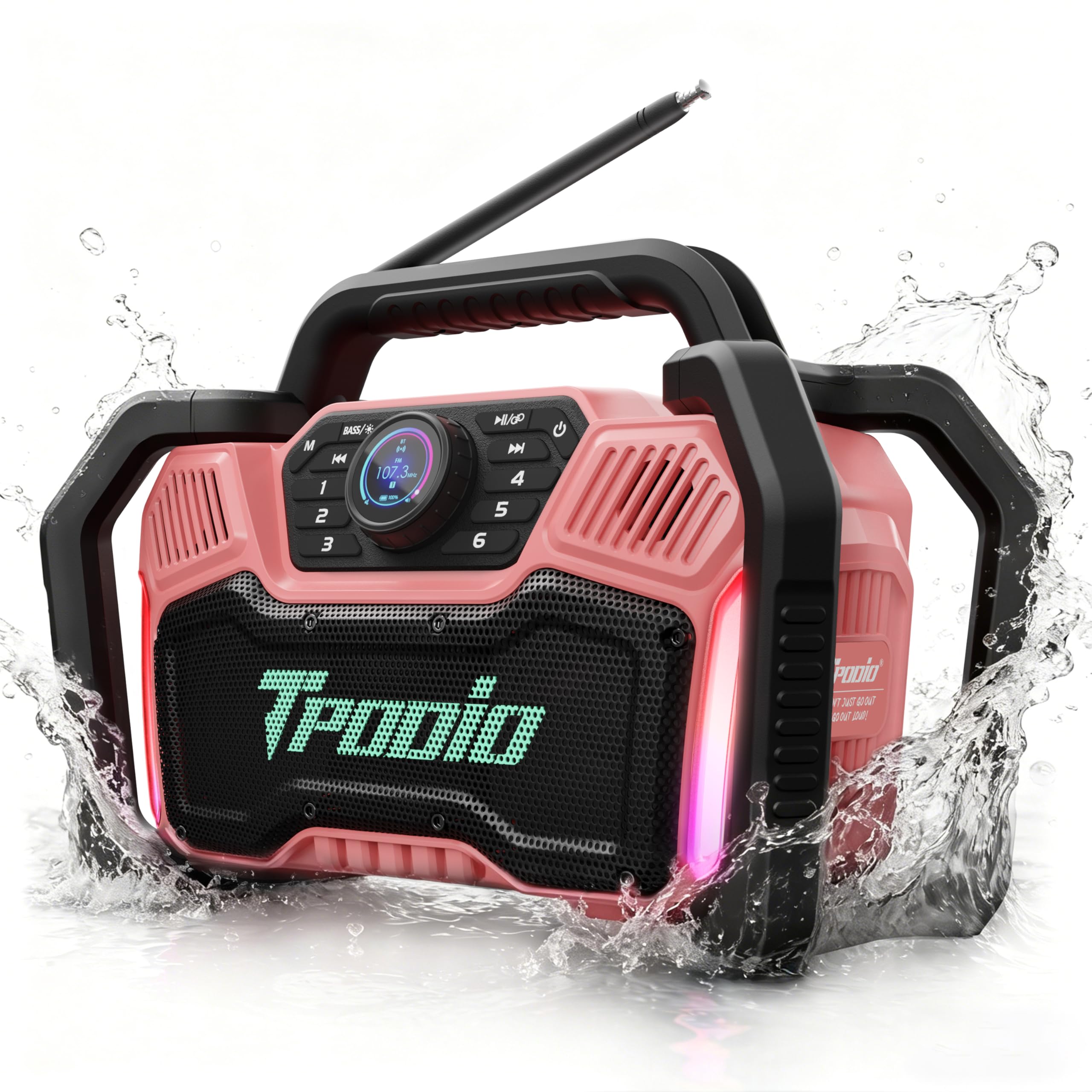 TPODIO Rugged Jobsite Bluetooth Speaker