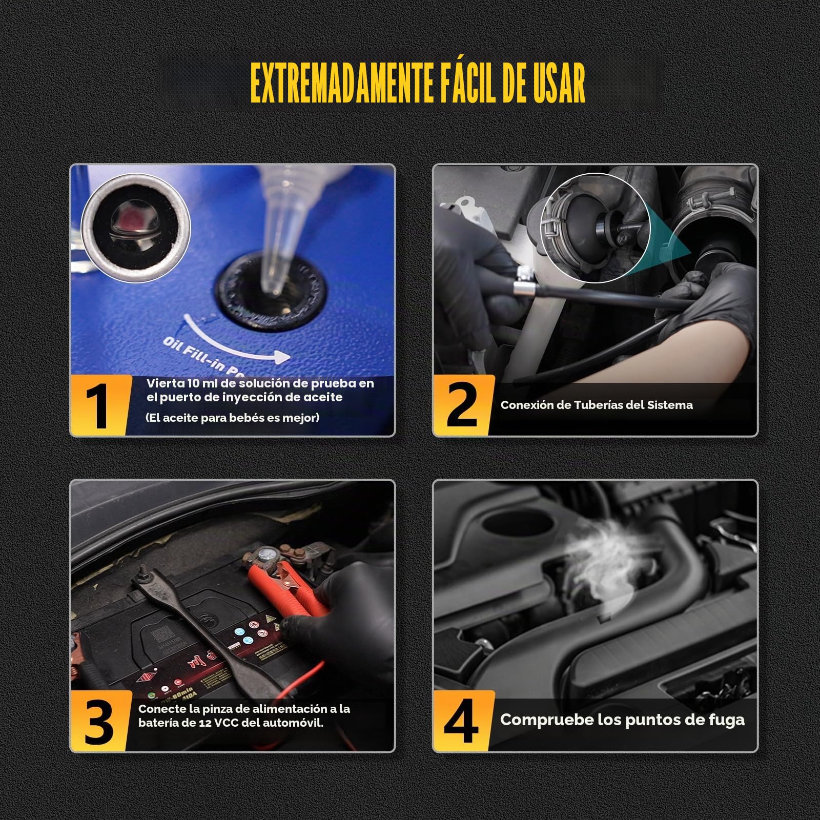 Máquina de Humo para Coche con Bomba de Aire integrada, 12 V, EVAP, 12 V, Detector de Fugas de Humo para vehículos, Motocicletas y Barcos