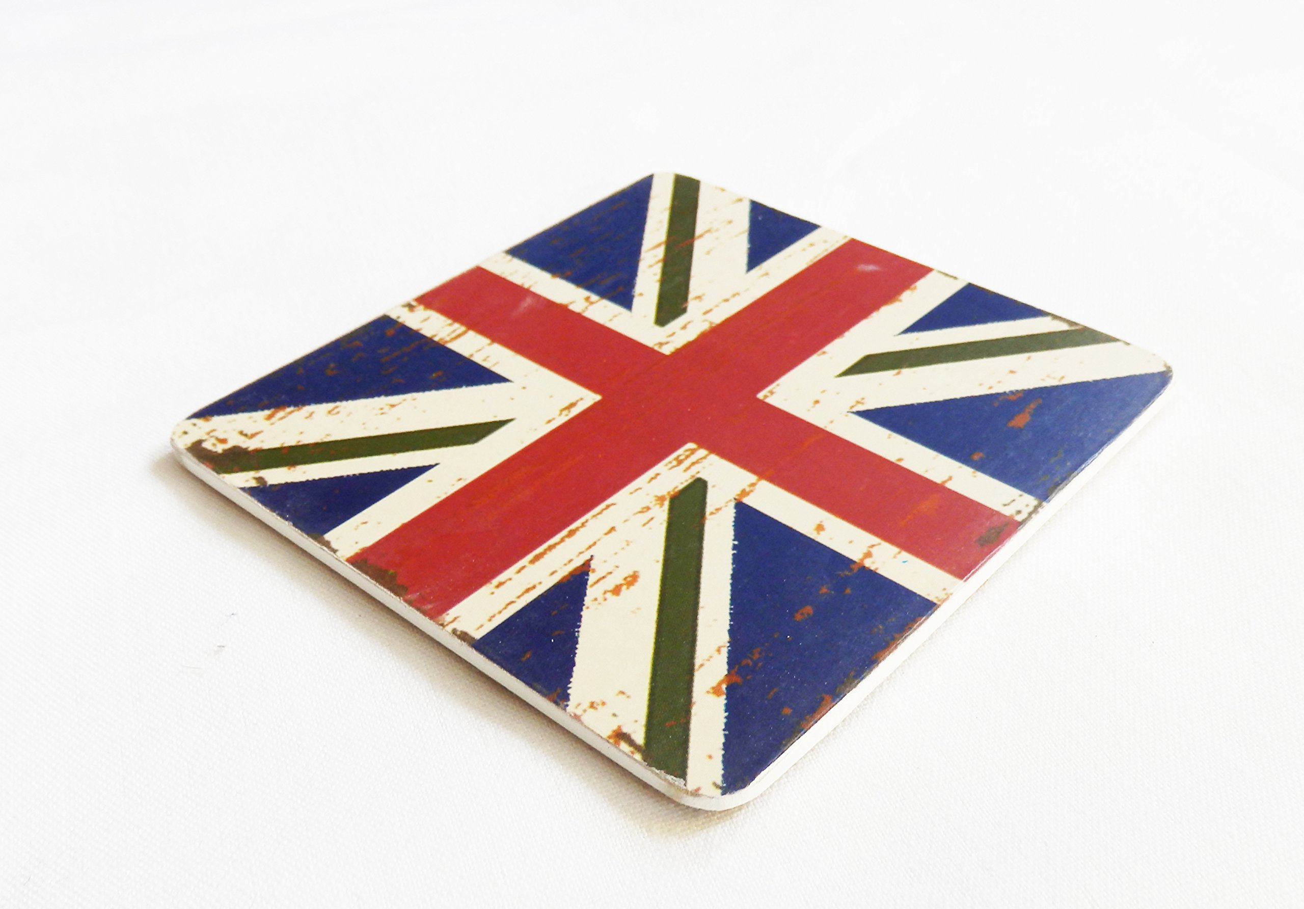 A Vintage Style Union Jack Flag Coaster (Single) (Blue)