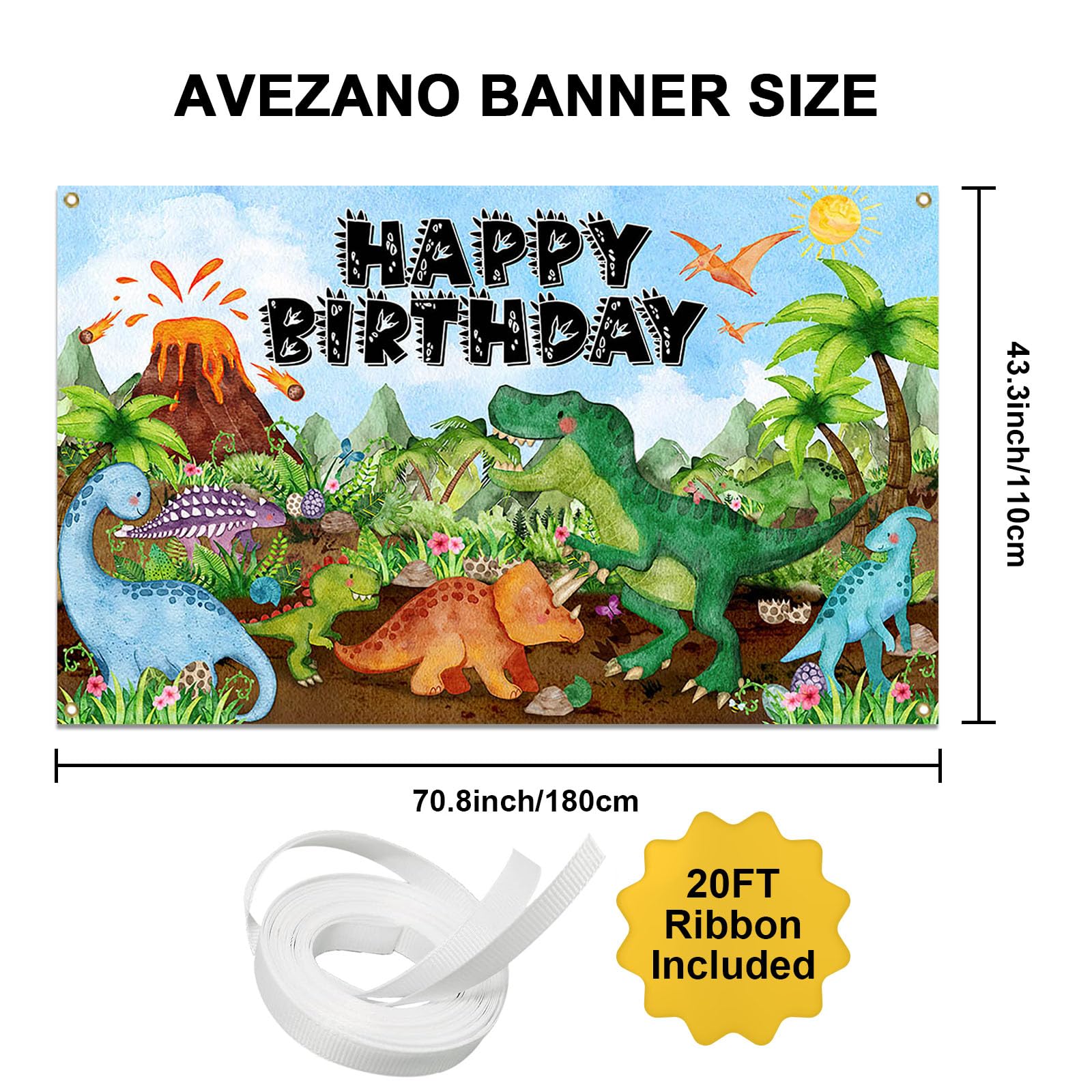 Tema Dinosauro Decorazioni Sfondo, Dino Colorato Buon Compleanno Banner, Festone Sfondo Fotografico per Ragazze Ragazzi Uomini 110x180cm Tema Dinosauro Decorazioni Sfondo, Dino Colorato Buon Compleanno Banner, Festone Sfondo Fotografico per Ragazze Ragazzi Uomini 110x180cm