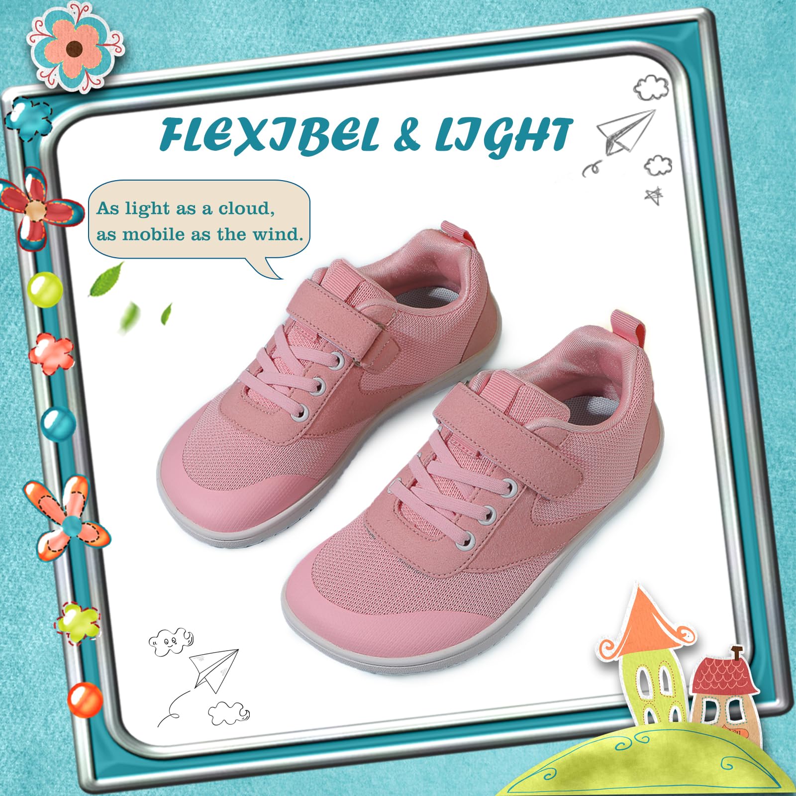 AONEGOLD Buty Boso Chłopcy Dziewczęta Oddychające Lekkie Elastyczne Wygodne Buty Do Biegania Antypoślizgowe Buty Do Biegania Sneakers