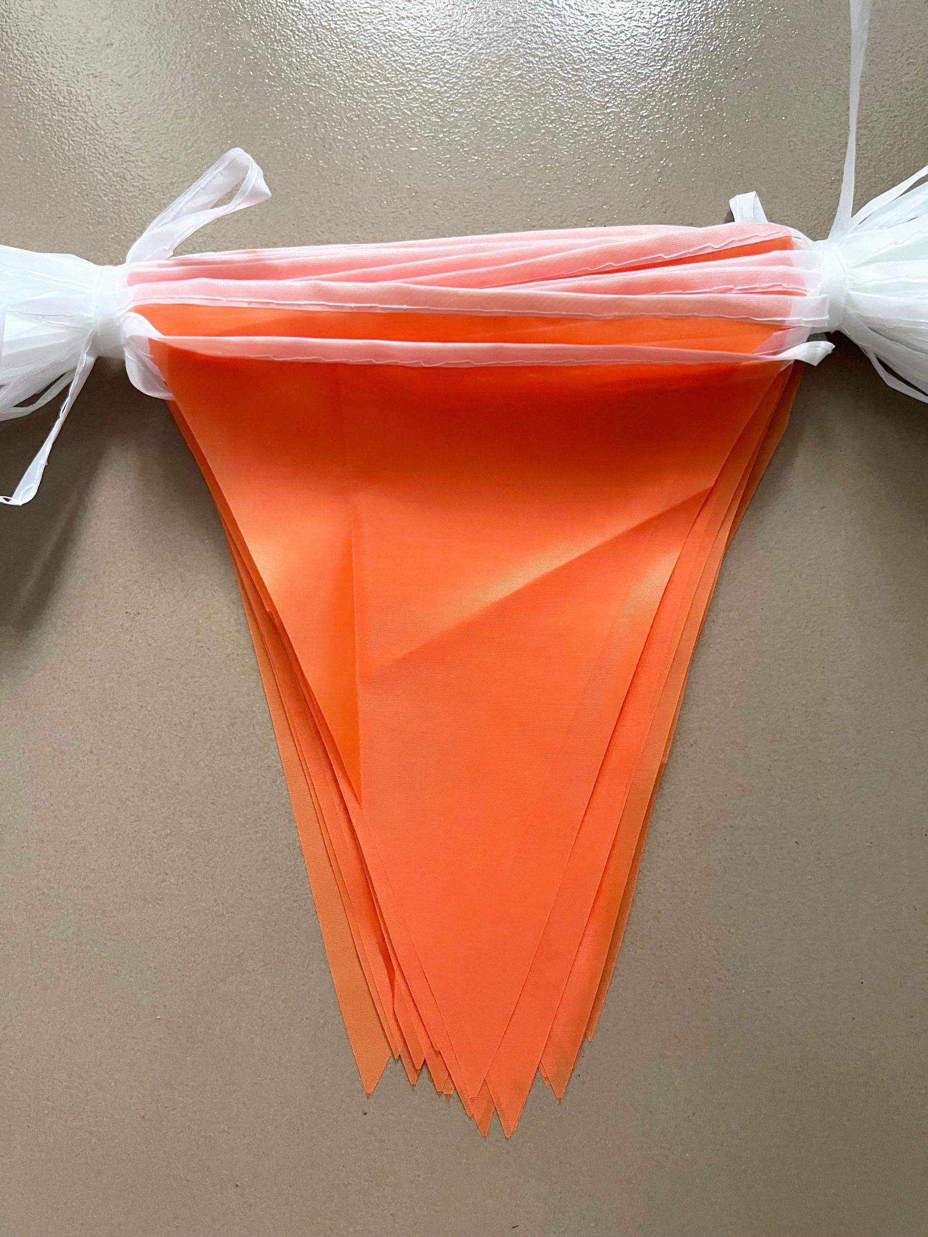 31 Meters 102 Feet Orange Pennant Banner Fabric Double Sided Bunting, Halloween Thanksgiving Day Fall Autumn Party Decorations, Triangle Flag Garlands