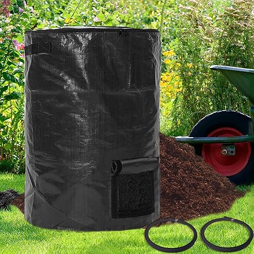 Miniatura 8 de Bolsas grandes de compost, bolsas de compost para jardín, 80 galones (300 litros), plegables para exteriores, para jardín, patio, basura, hojas
