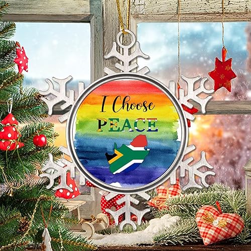 Miniatura 6 de Adorno de Navidad de Sudáfrica, bandera de Sudáfrica, arco iris, orgullo gay, regalo, recuerdo de la ciudad, adorno colgante de árbol de Navidad,