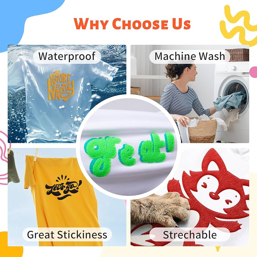 Amazon.co.jp: 3Dパフ アイロンプリントシート 熱転写ラバーシート