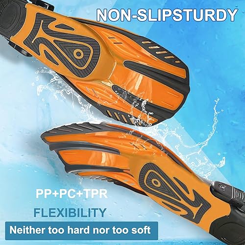 Miniatura 4 de Equipo de esnórquel para adultos, juego de aletas de máscara, máscara de buceo con vista panorámica, antivaho, esnórquel seco, aletas de natación