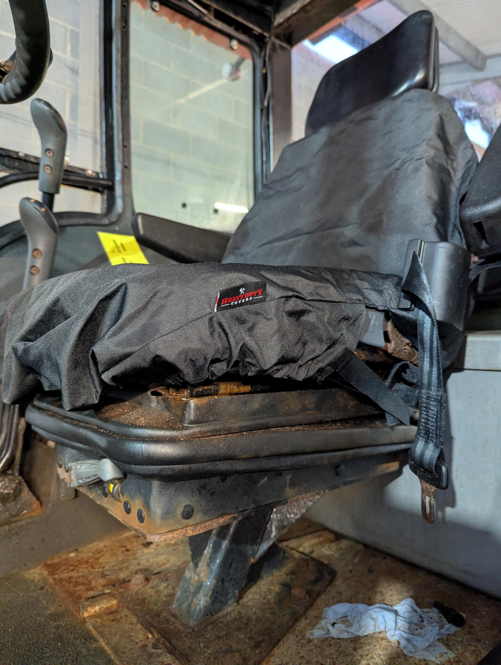 Funda de asiento de tractor mediana y grande, impermeable, resistente, se adapta a John Deere, New Holland, Case, Fendt, Massey Ferguson y más, color negro