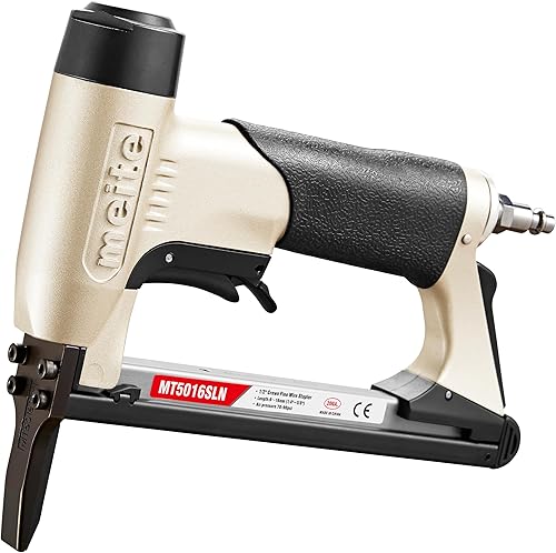 meite Pistola de grapas para tapicería con nariz extendida y gatillo de seguridad para grapas de corona de calibre 20 de 12 pulgada, engrapadora