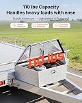 VEVOR Trailer Tongue Box, 39" x 16.5" x 12" Aluminum Trailer Tongue Tool Box, Heavy Duty Storage Organizer with Lock & Keys, Utility Tool Chest for Pickup Truck Bed, RV, SUV, Off-Road Vehicle, Silver