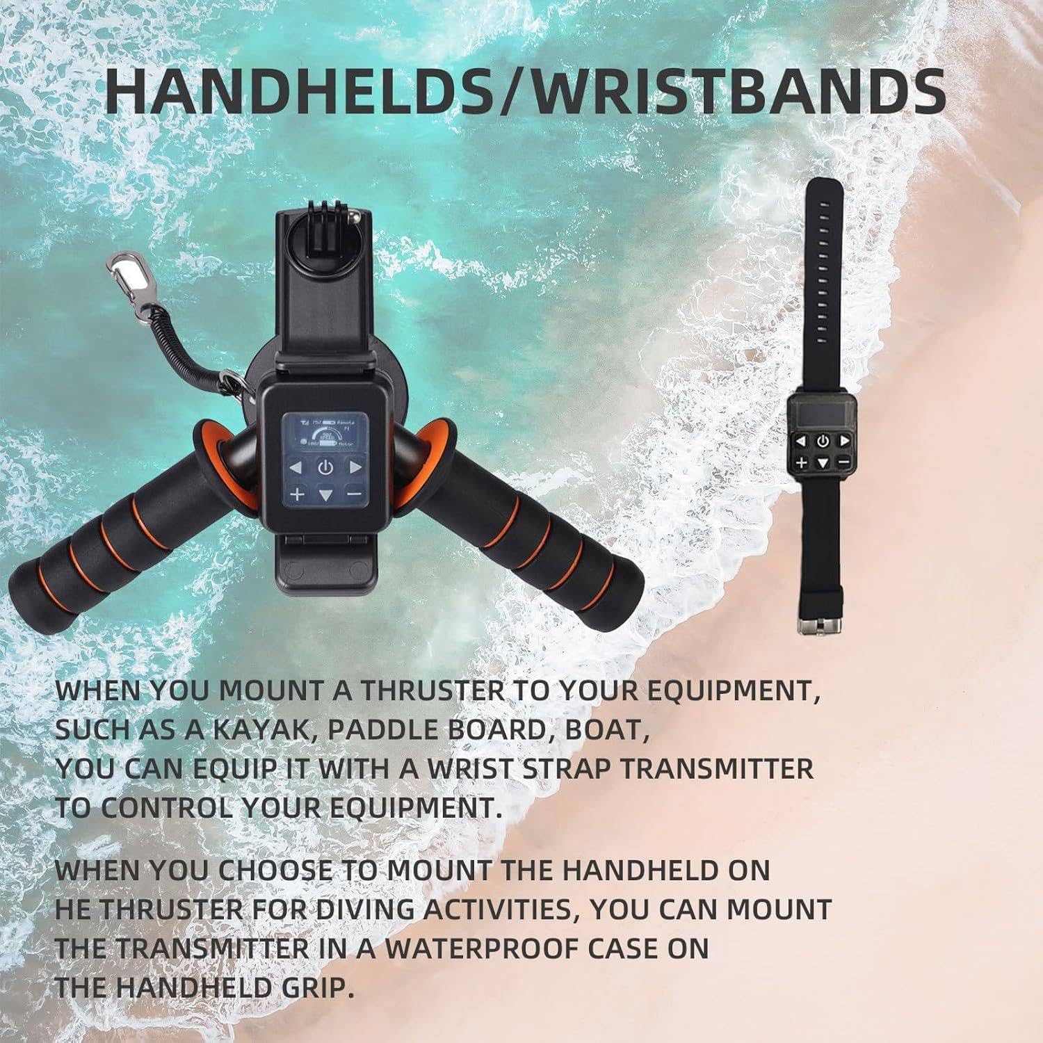Scooter Subacqueo, Booster per Nuoto Subacqueo, Set di Propulsori Subacquei Senza Spazzole da 130 Minuti, Scooter Elettrico Subacqueo da 10 Km/H, per Piscina per Sport Acquatici,1000mAh