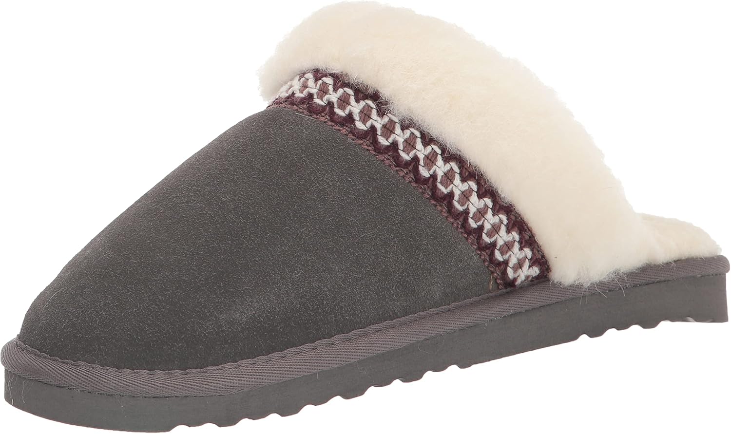MUK LUKS Women's Dawn Suede Scuff Slipper, Frost Grey, 9