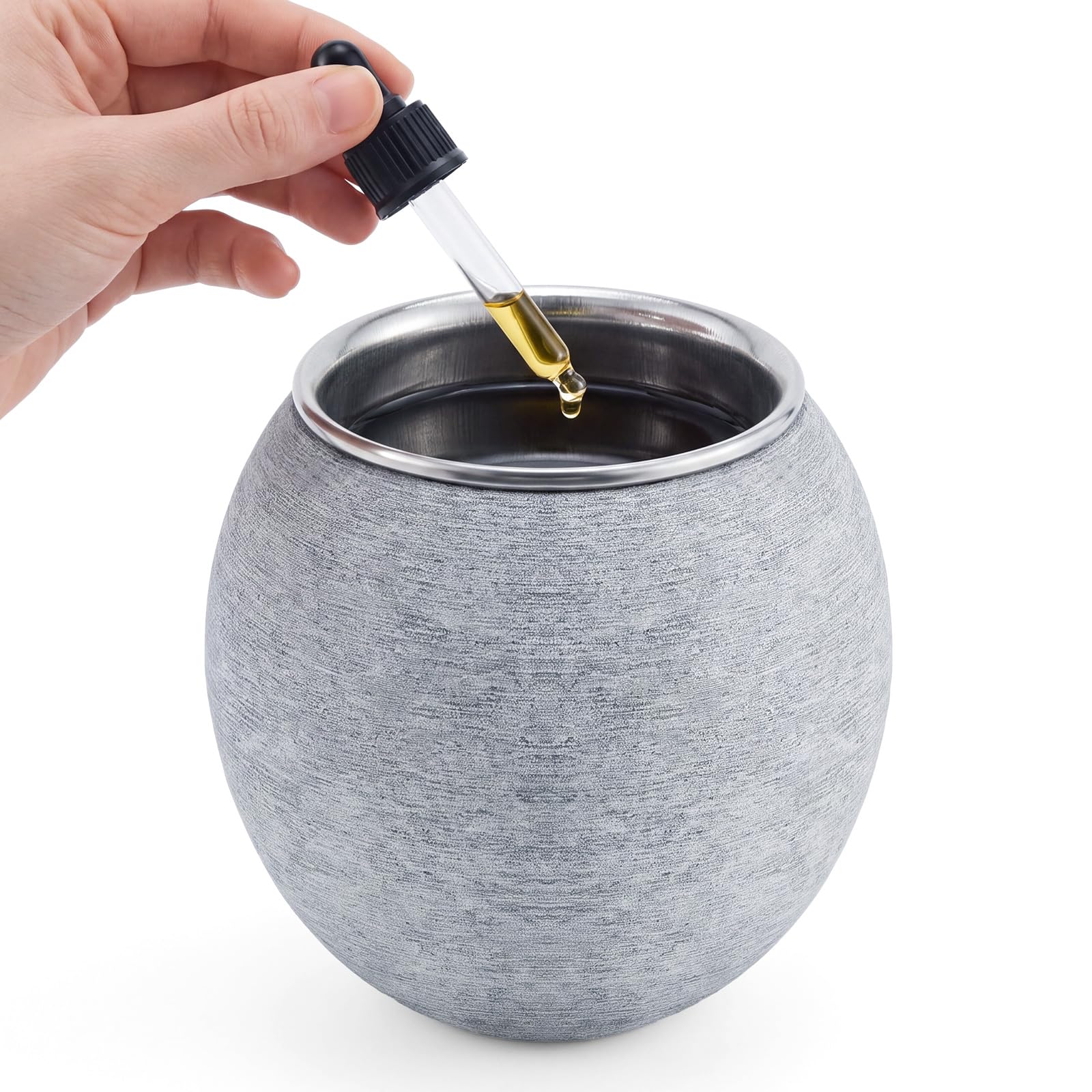 Hushee 2 Pcs Sauna Aromatherapy Stone Cup Round Sauna Aromatherapy Oil Holder Aroma Fragrance Essential Oil Sauna Accessories with 2 Stainless Steel Diffuser Bowl for Spa-image-17