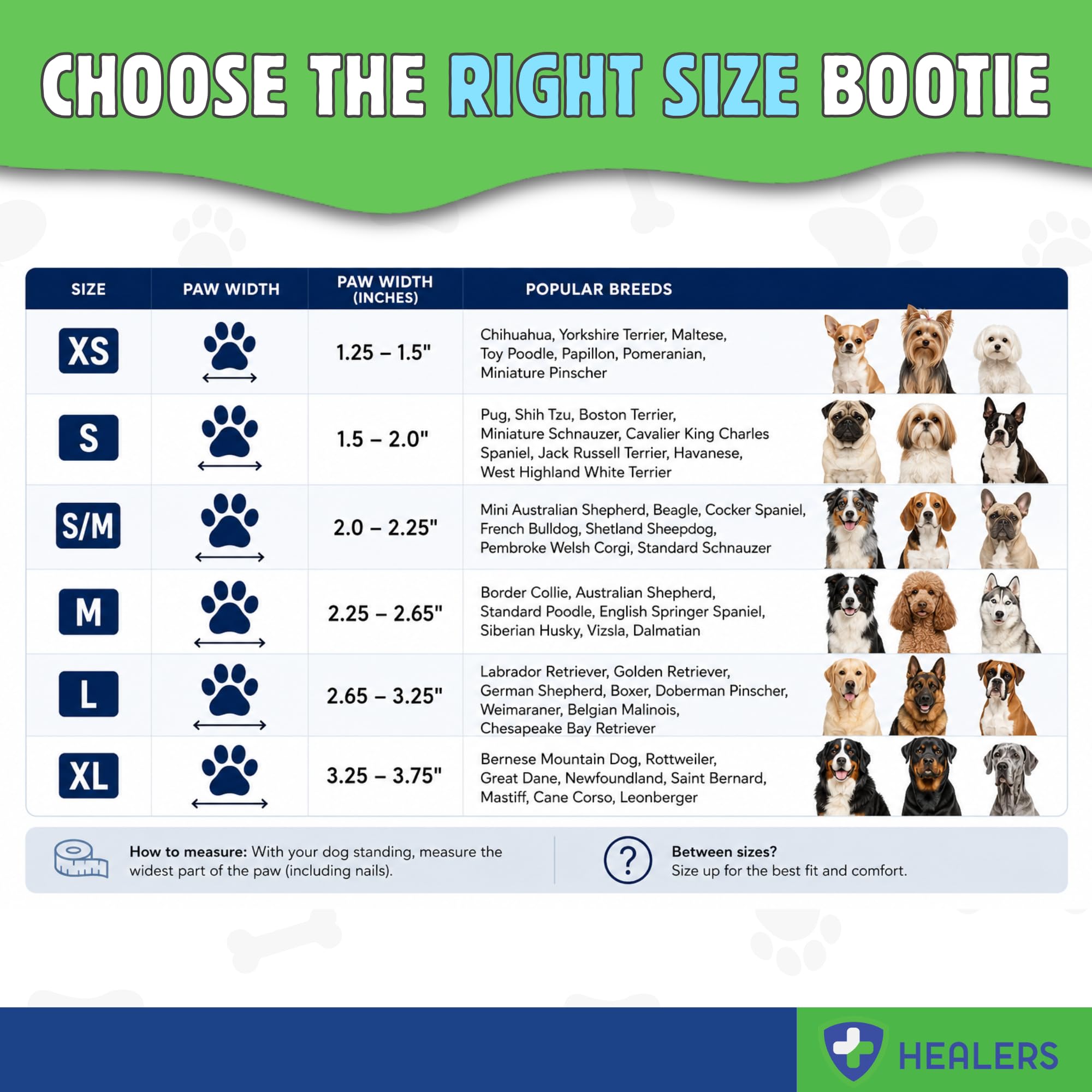 Healers PetCare - Bota médica para perro, botín protector para patas lesionadas, cuidado de heridas y recuperación, transpirable, antideslizante, cierre de correa ajustable, gasa no incluida (botín