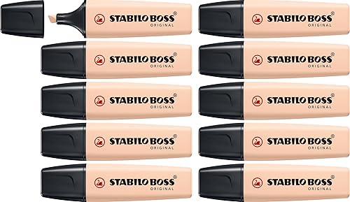 STABILO Resaltador BOSS ORIGINAL NatureCOLORS - Pack de 10 - Beige