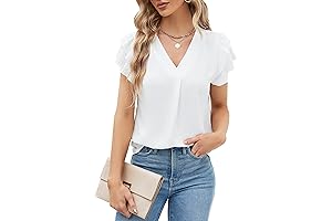Women's Casual Elegant V-Neck Work Blouse Tops