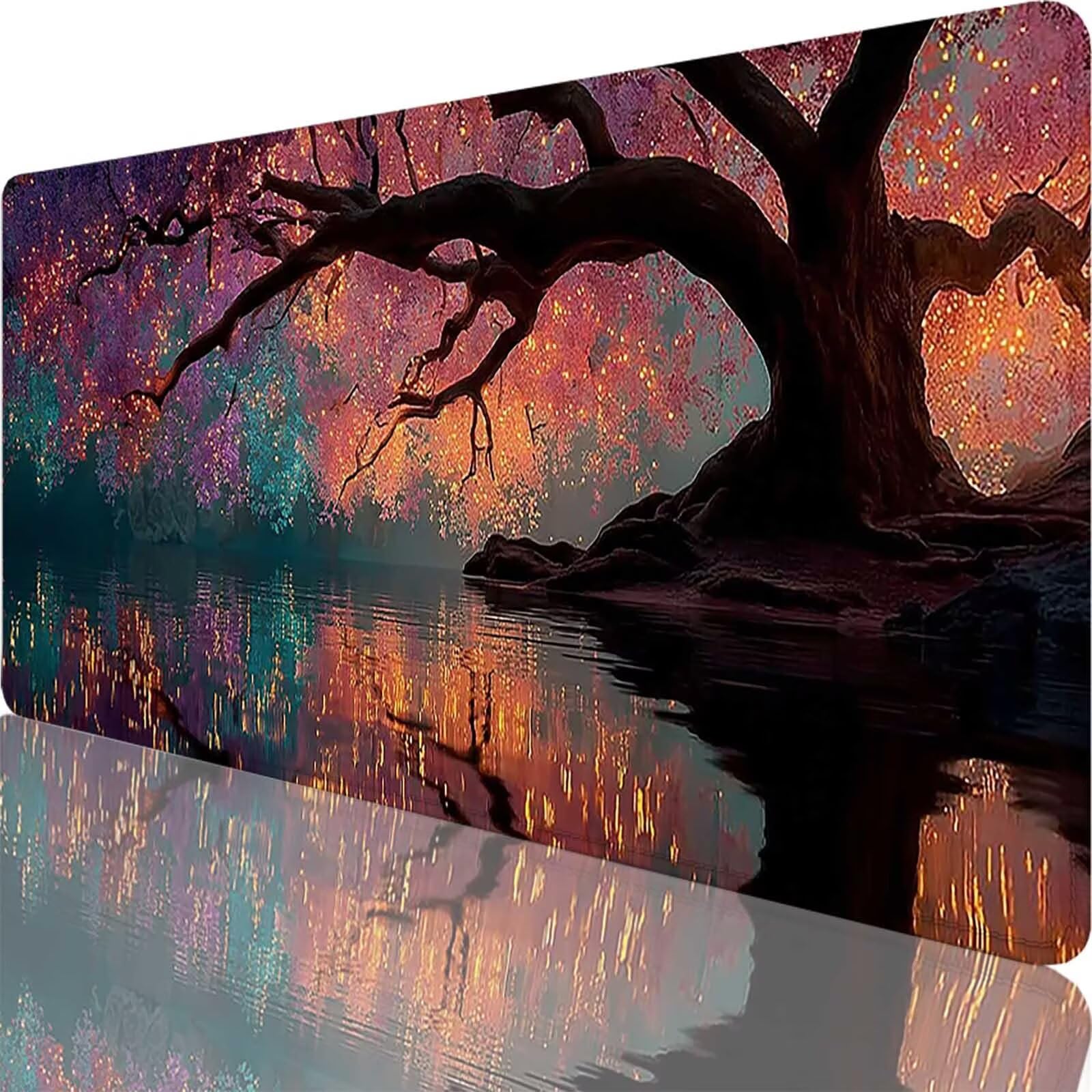 Podkładka pod mysz XXL 1600 x 800 x 3 mm, duża różowa podkładka pod mysz do gier z motywem, marzenie biurko podkładka pod mysz do gier na PC, MacBook, laptop, poprawia dokładność i szybkość dla biura