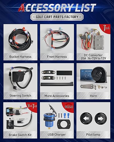 Miniatura 4 de NOKINS Kit de luz LED Tempo para Club Car, faro de lujo para carrito de golf, ajuste de haz bajoalto, carga USB QC3.0, luz trasera de señal de giro