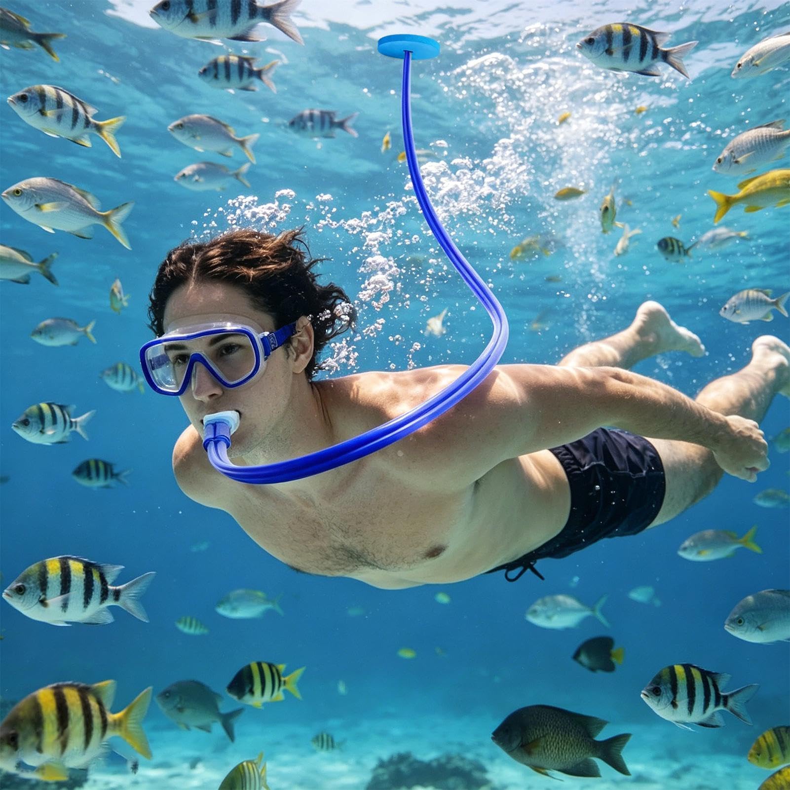 Snorkel Da Nuoto Boccaglio Full Dry Portatile da Immersione 449 cm