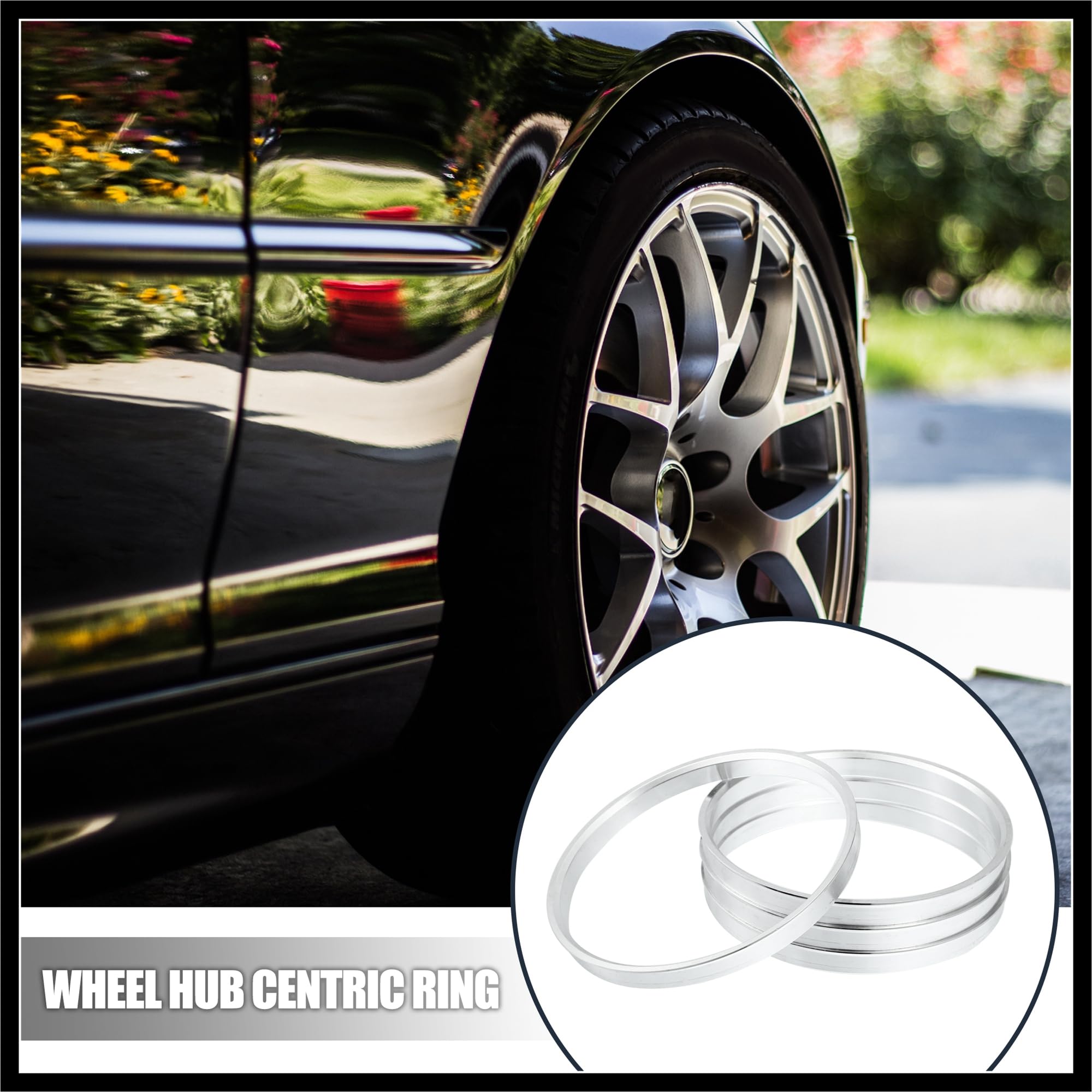 Hihaha 4pcs OD 112mm to ID 106mm Aluminium Alloy Car Hub Centric Rings Wheel Bore Center Spacer Durable Material