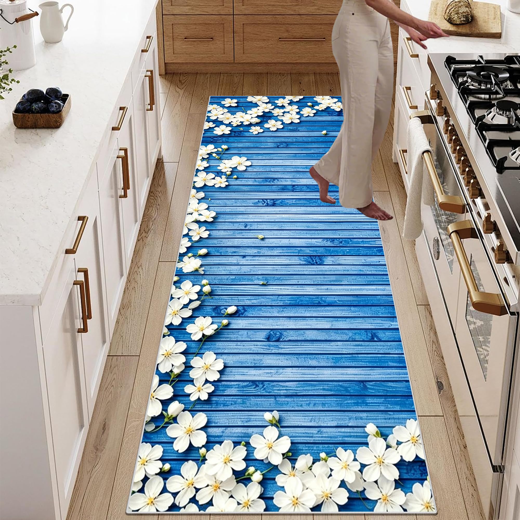Tapis cuisine devant evier moderne 60 x 80 cm paillasson intérieur