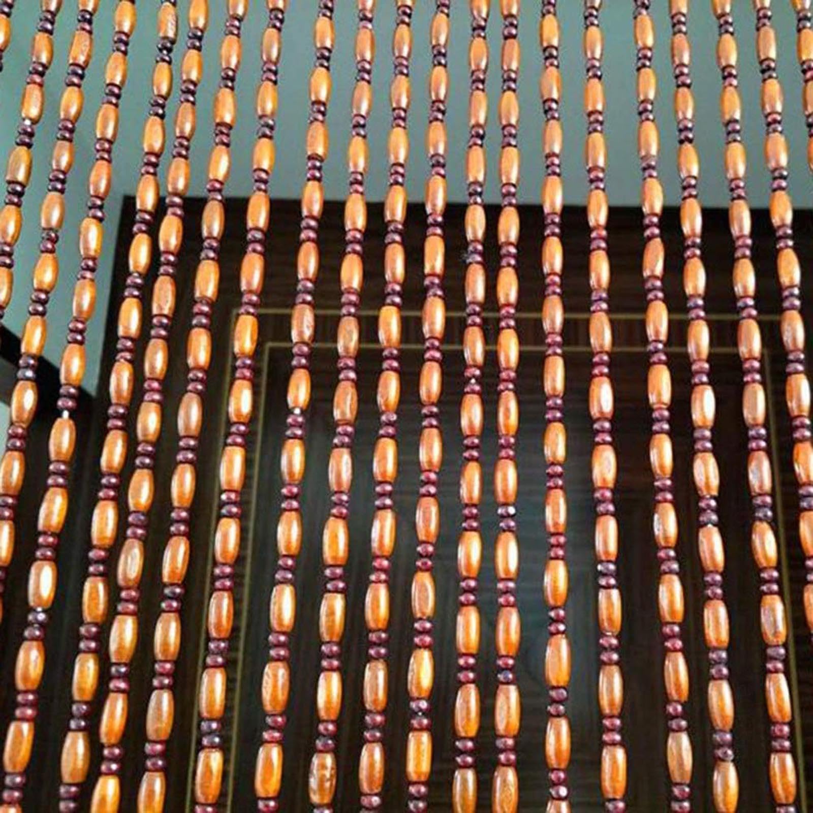 Jolan Rideau De Porte Perles Bois,Rideau De Porte Perles 60×180cm 80×180cm 90×200cm 110 * 200cm 120×200cm,Brins Rideaux De Perles Suspendus,Rideaux De Panneaux De Anti Mouche,W×H-45strands(90×200cm)
