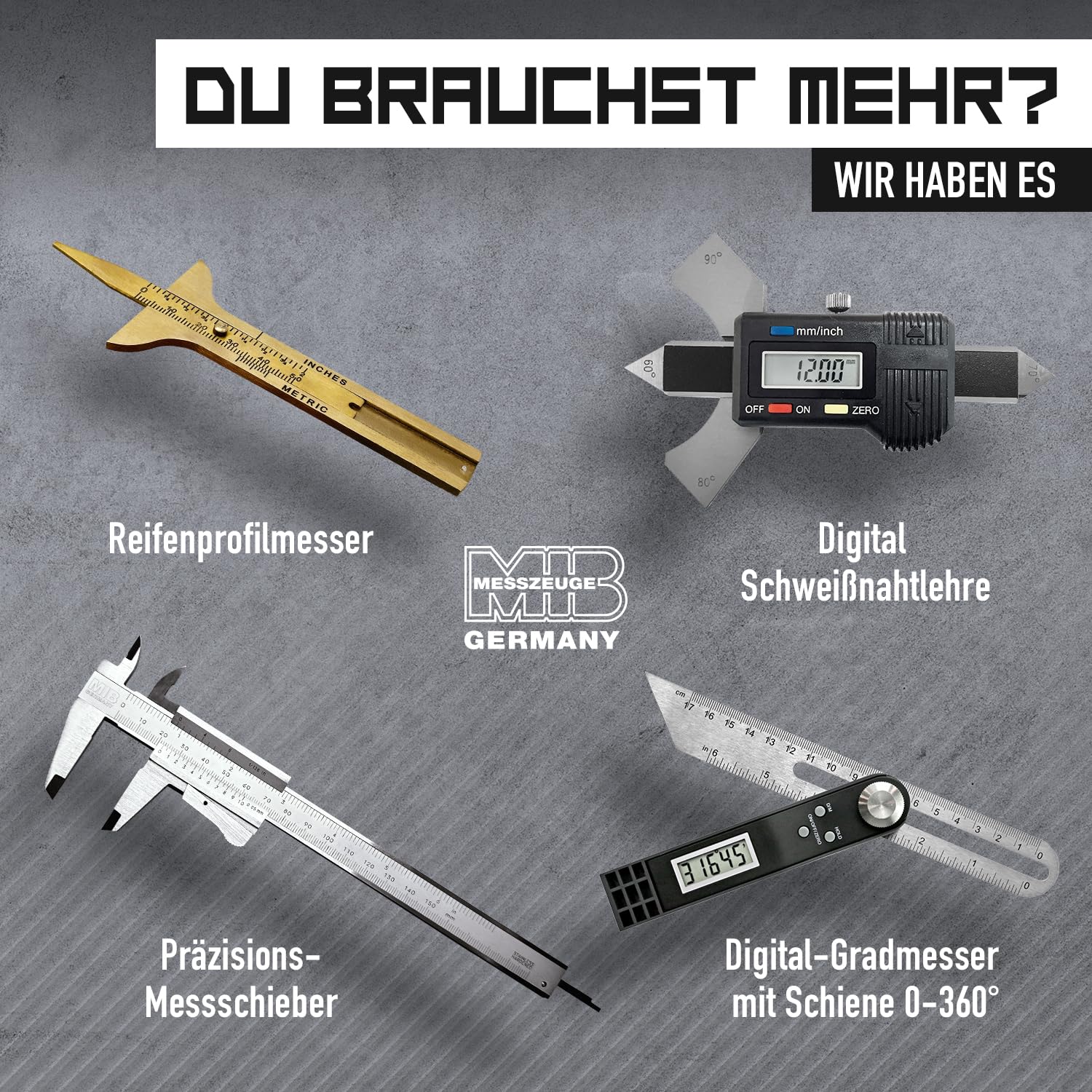MIB - Micrómetro digital DIN 863, ABS, medidas precisas de 0-25 mm, micrómetro digital, herramientas electrónicas de medición y planificación, medidor de diámetro, superficies de medición HM, incluye