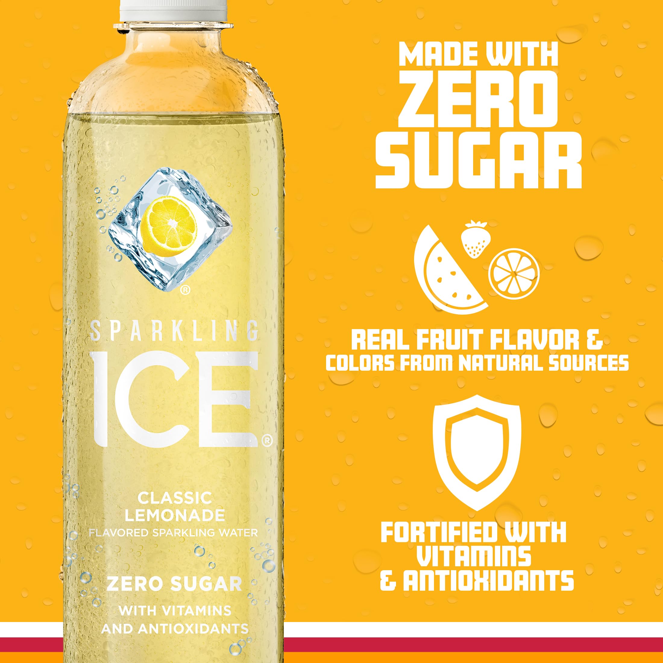 Sparkling Ice +Caffeine Citrus Twist Flavored Sparkling Water with Caffeine (Pack of 12) and Sparkling Ice Classic Lemonade Sparkling Water (Pack of 12)