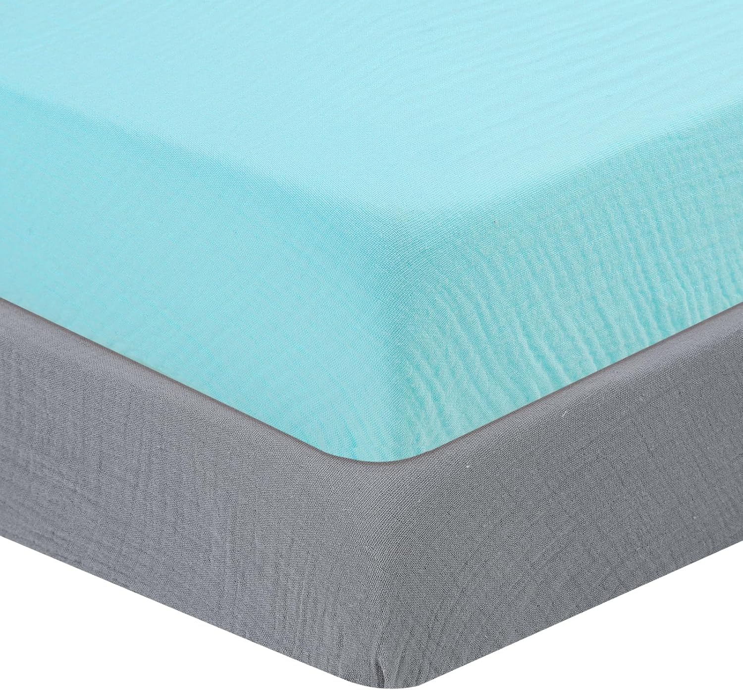 2 Pack 100% Cotton Crib Sheets, 28x52 Inch, White, Solid, Breathable, Machine Wash, Crib Size