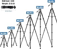 Vista 2 de ZOMEi Soporte de trípode DSLR de alta resistencia de 74.0 in, extensión multifuncional alta, disparo multiángulo, compatible con cámaras, teléfonos