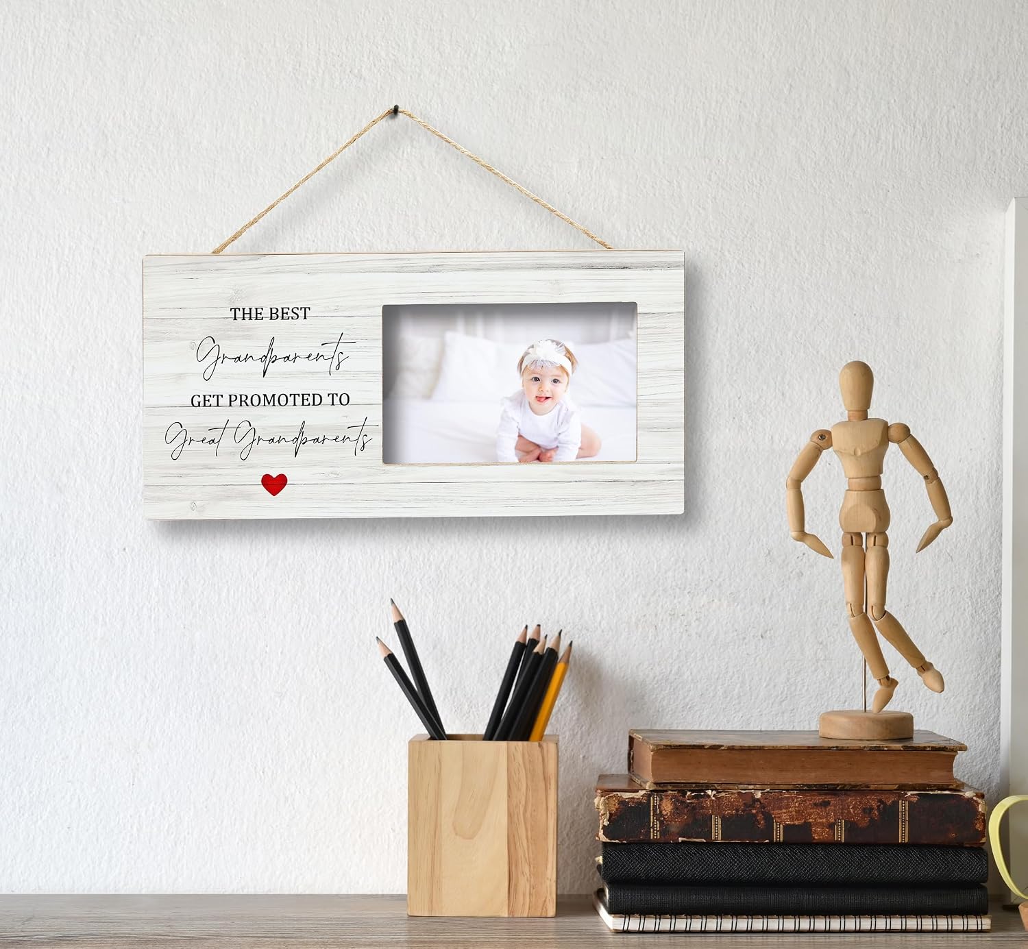 SRADMO Picture Frame - Great Grandparents Baby Announcement Gift, 12x6 Inch Tabletop Photo Frame image 5