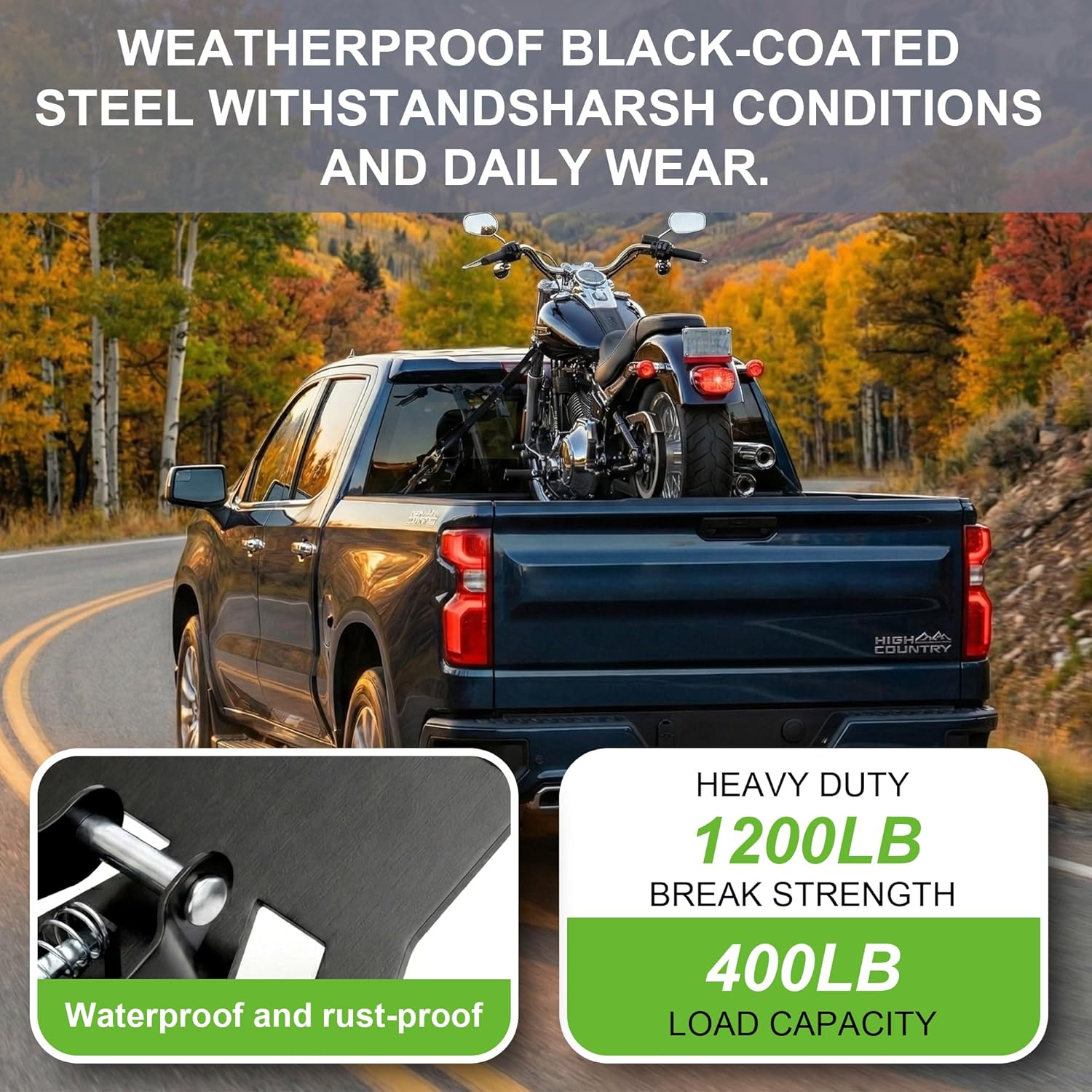 Rotating Retractable Ratchet Straps for Chevy Silverado & GMC Sierra 1500 2500 Accessories 2019–2025 Auto Retract Securing Strap Tie Down Swivel Ratchet Heavy Duty Truck Bed Ratchet Straps (2PCS)