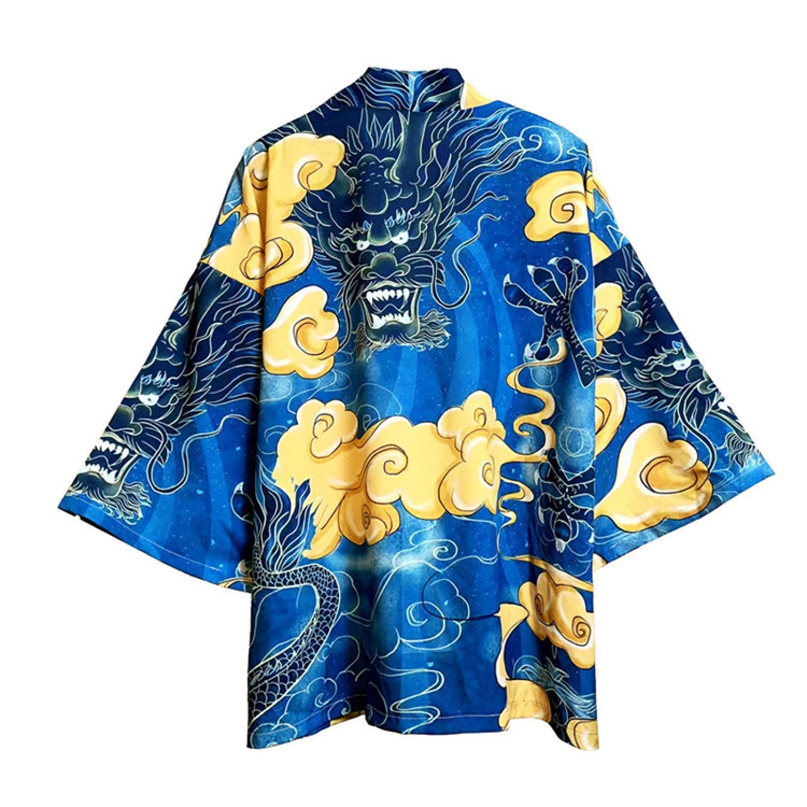 xbslj Kimono Cardigan Men，Japanese Yukata Coat Kimono Outwear Vintage Casual Top Cardigan Open Front Coat,A-XLarge-picture-28