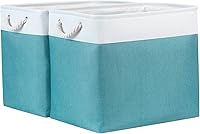 Vista 37 de Bidtakay Cestas de almacenamiento de tela con asas [paquete de 2] organizador de lona grande de 16 x 11.8 x 11.8 pulgadas, canastas altas plegables