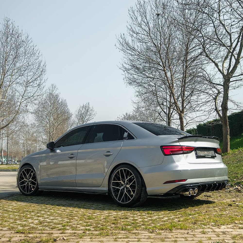 Oneway Rear Side Diffusors compatible with Audi A3 (8V) Sedan Facelift 2016-2020 - Gloss black